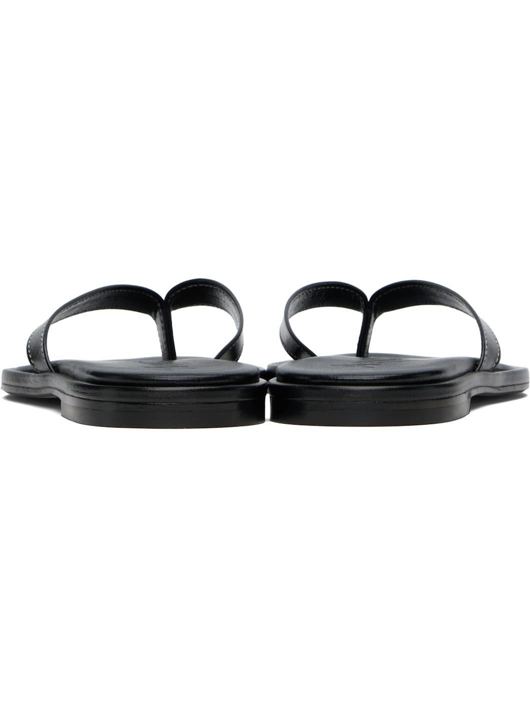 Black Melody Leather Toe-Post Flip-Flops - 2