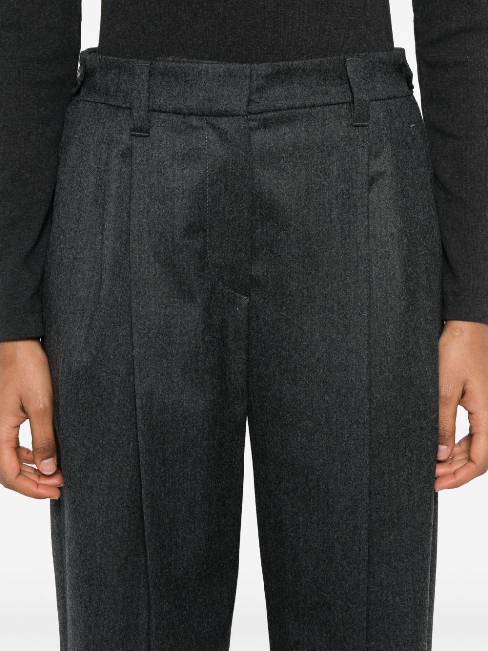 pleat-detail tailored trousers - 5