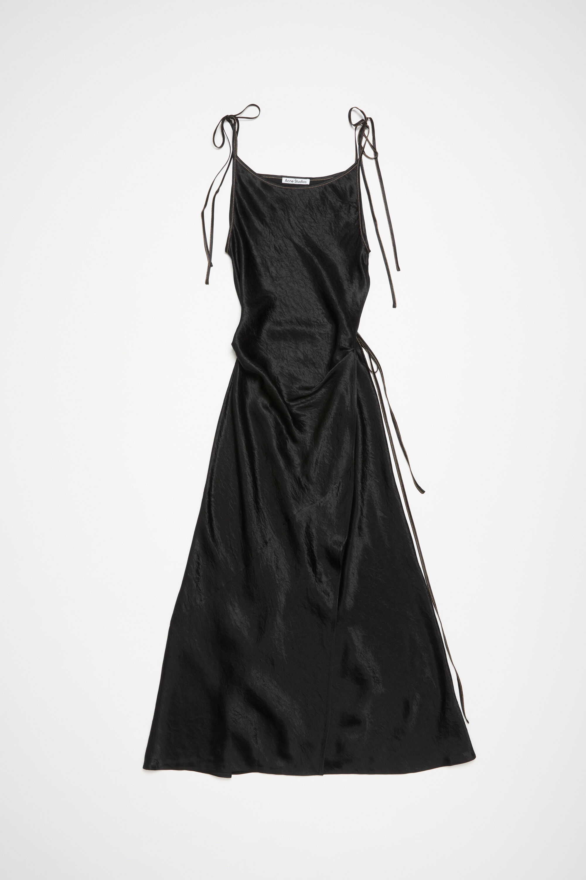 Satin dress - Black - 1