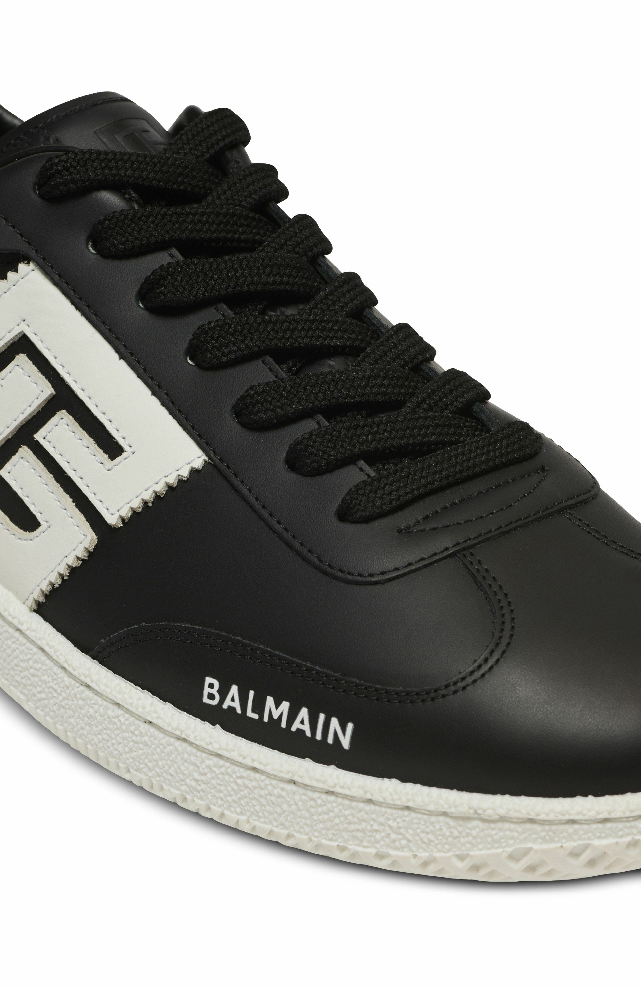 Calfskin Balmain Swan trainers in Black at Nordstrom - 8