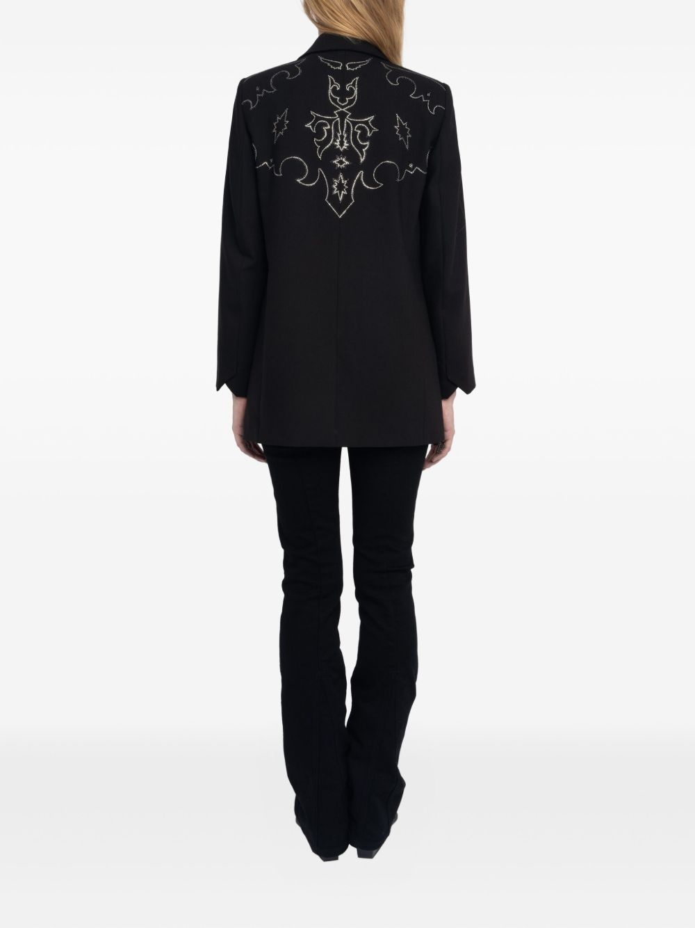 embroidered-detail blazer - 3