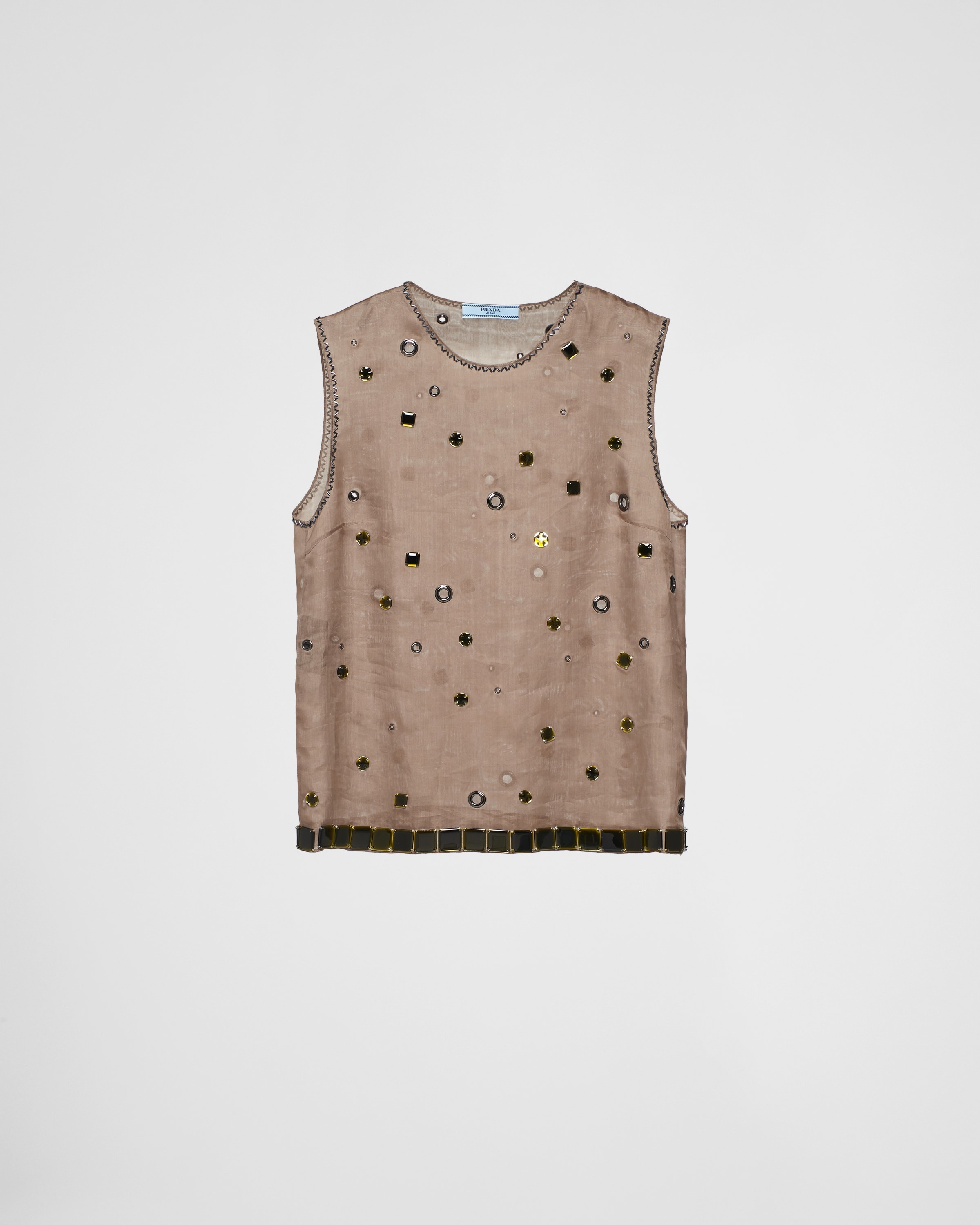 Organza top with grommet embellishment - 1