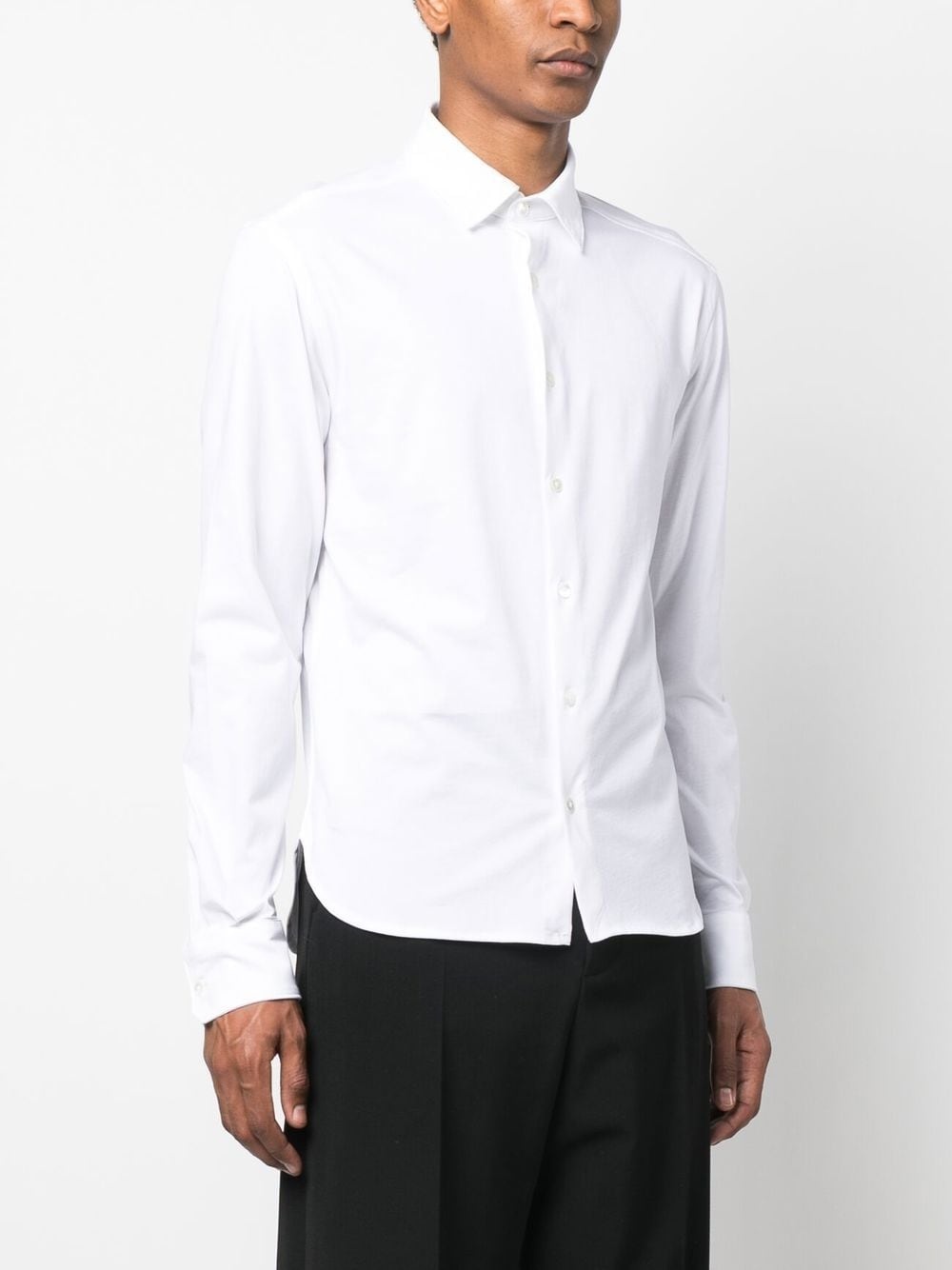 logo-patch cotton shirt - 3
