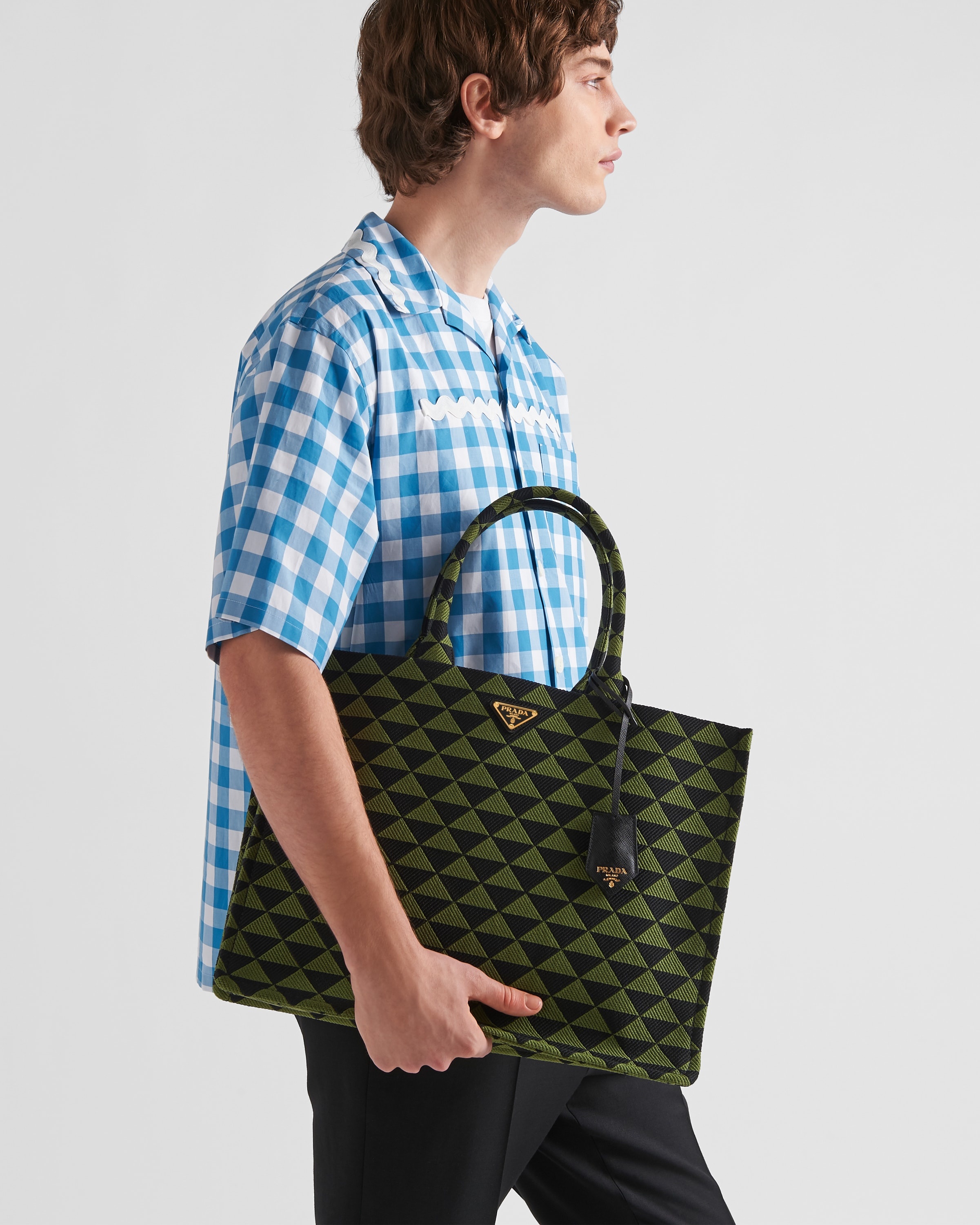 Prada Symbole embroidered fabric tote bag - 2