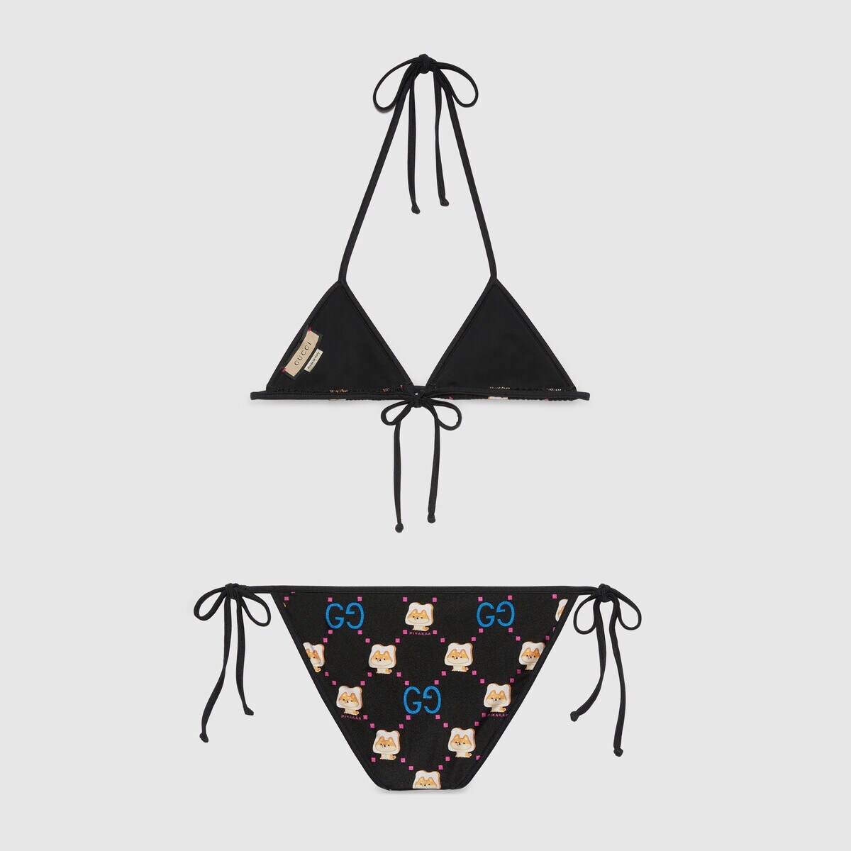 GG animal print sparkling jersey bikini - 4