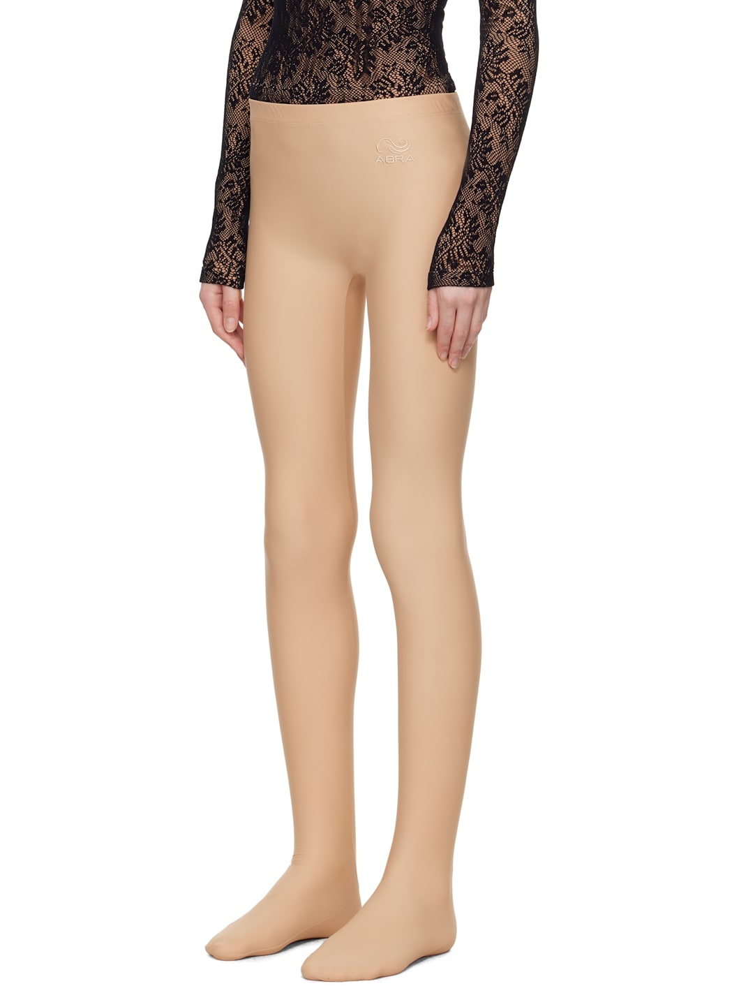 Beige Recycled Nylon Leggings - 4