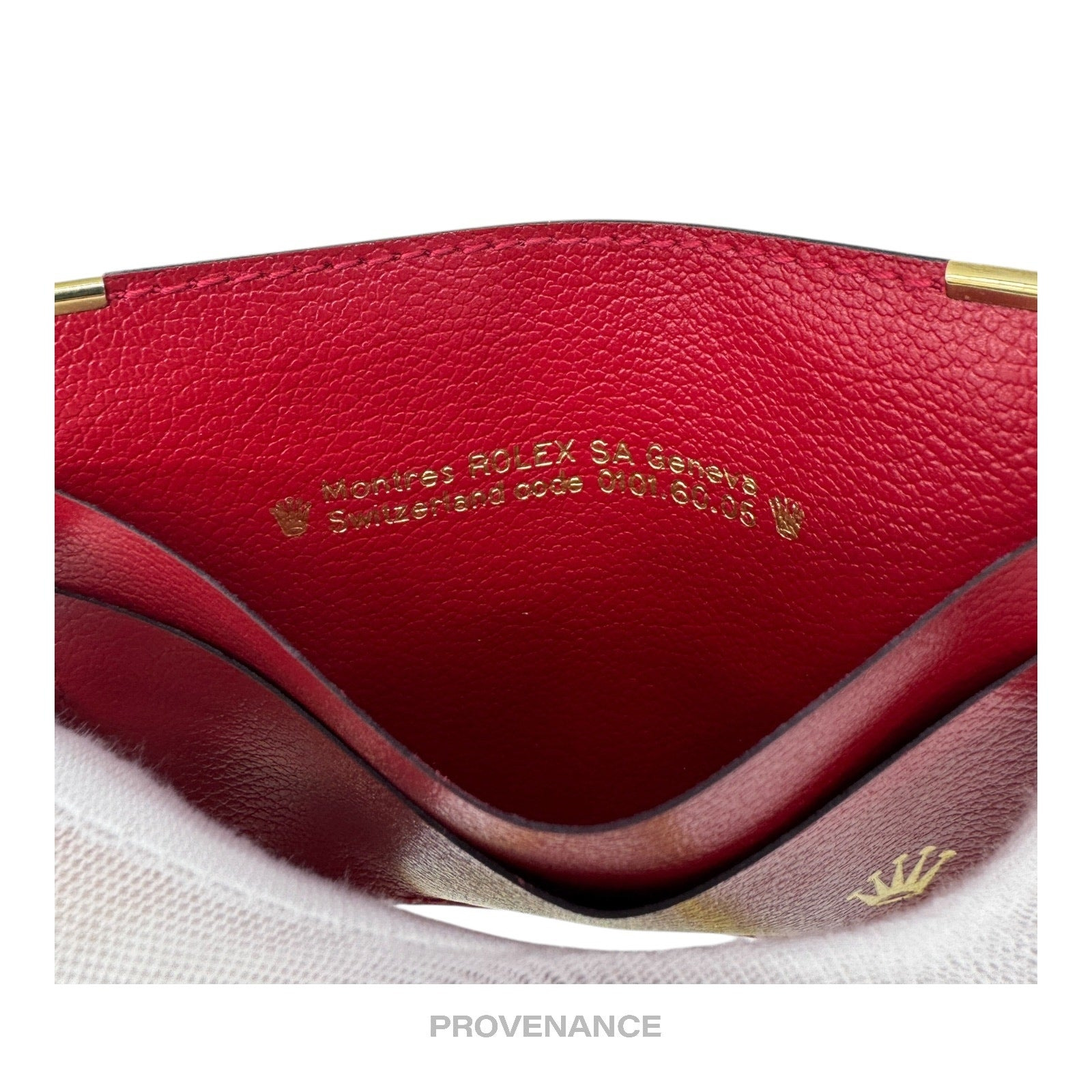 Rolex Card Holder Wallet - Red Leather - 6