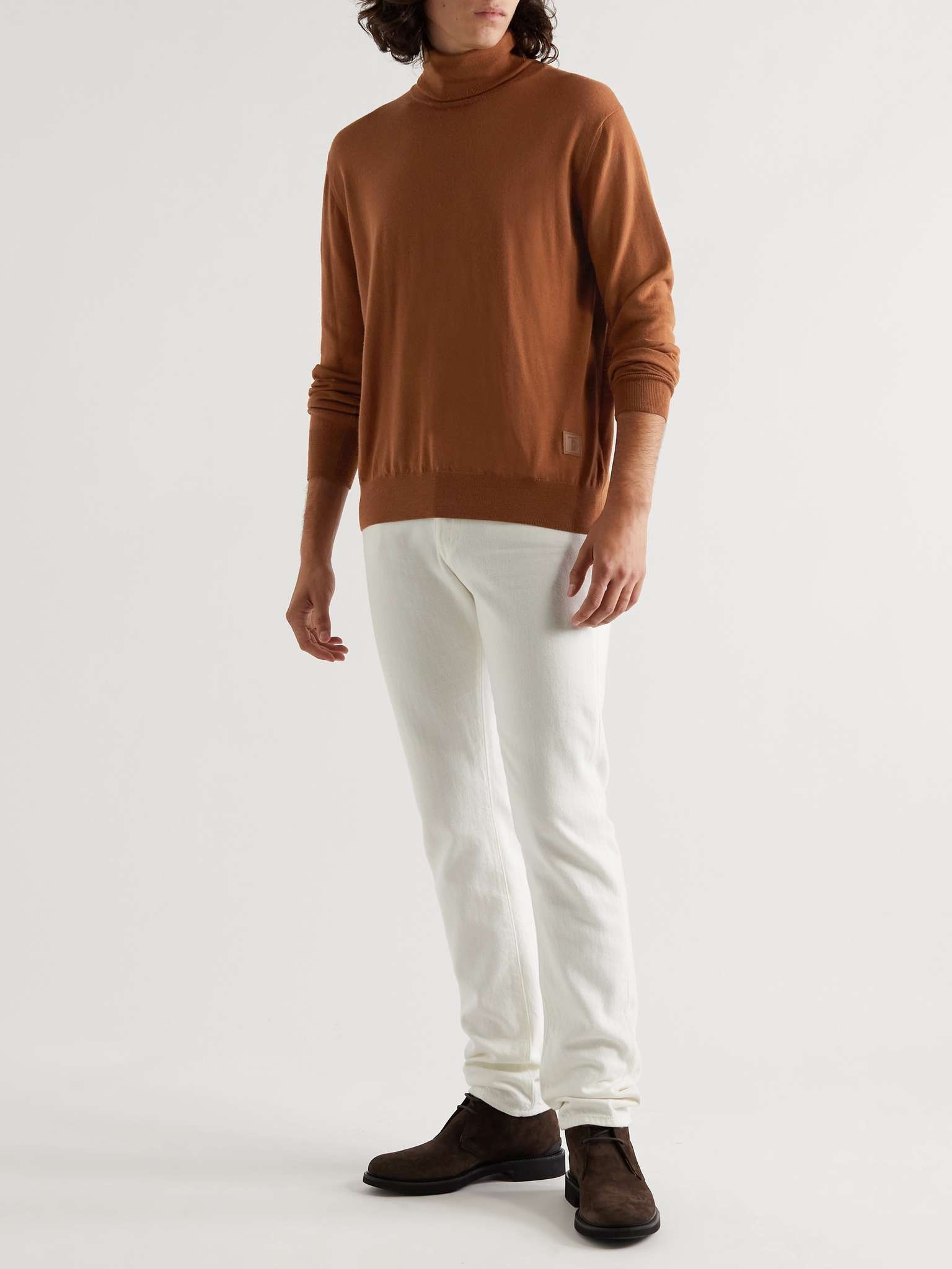 Logo-Appliquéd Merino Wool Rollneck Sweater - 2