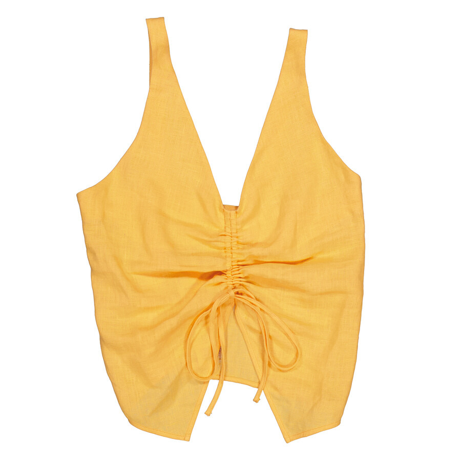 Nanushka Berdine Drawstring Sleeveless Linen Top - 5