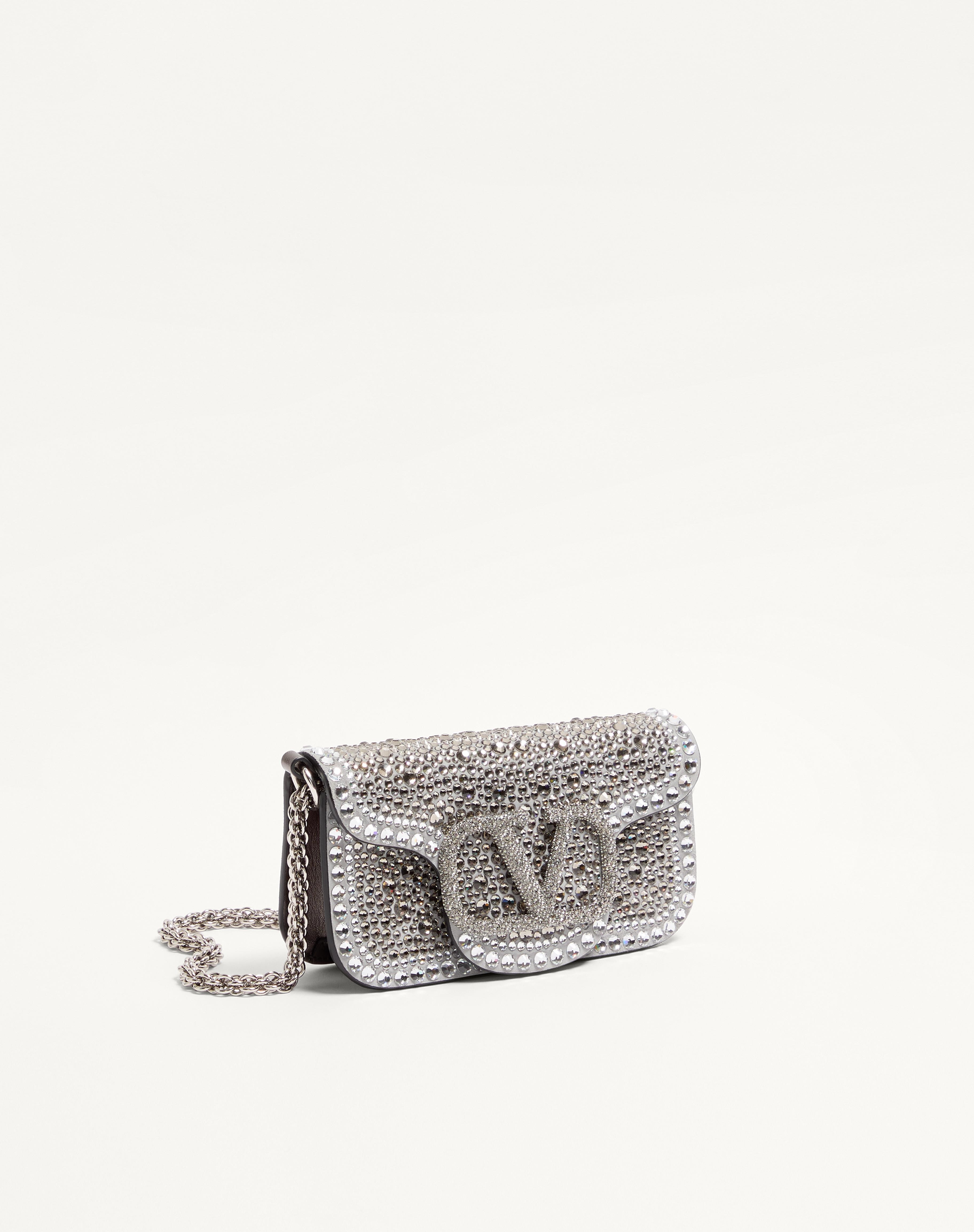 SMALL VALENTINO GARAVANI LOCÒ SHOULDER BAG WITH RHINESTONES - 2