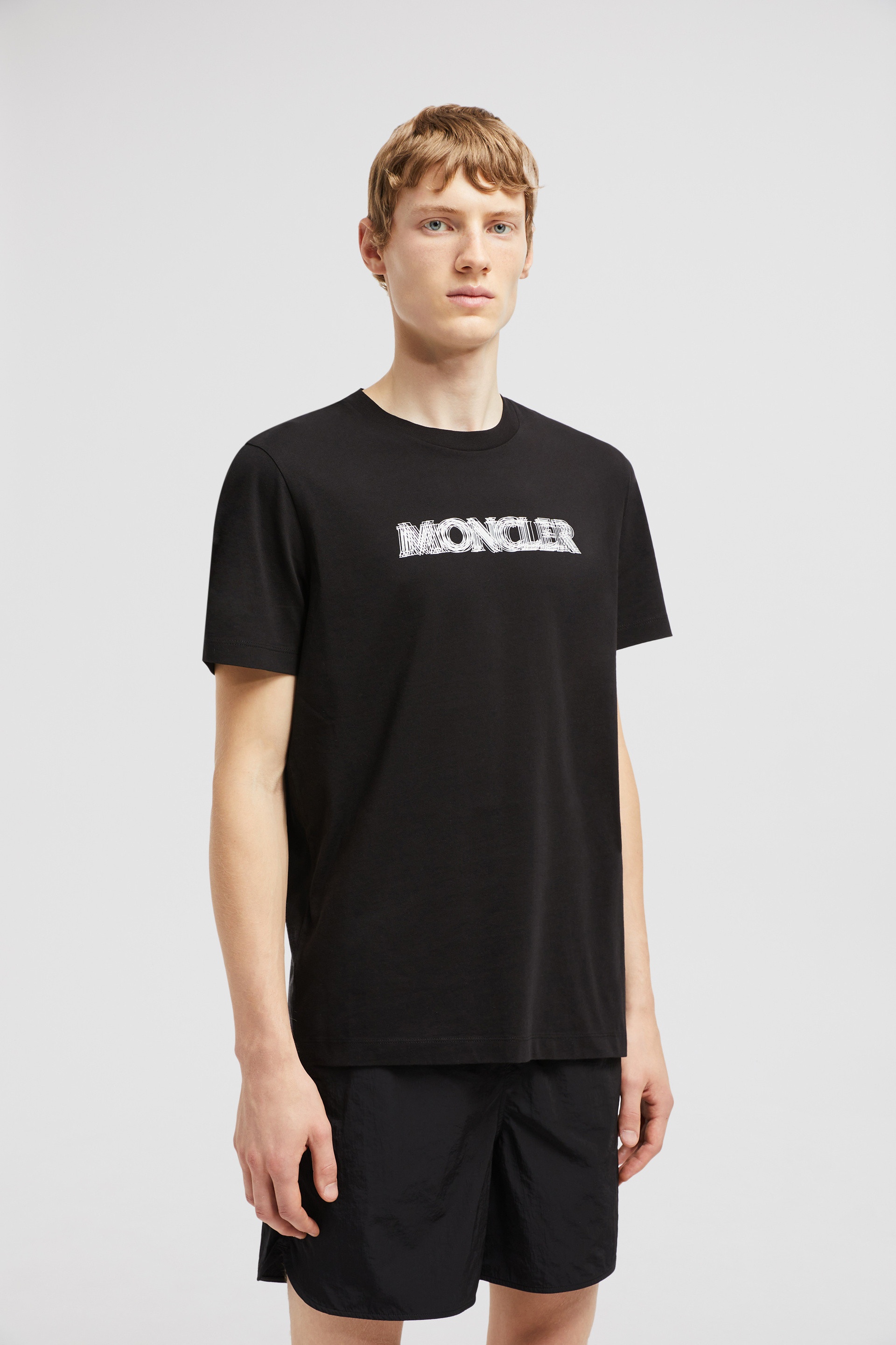 Moncler Blurred Logo Cotton T-Shirt | REVERSIBLE