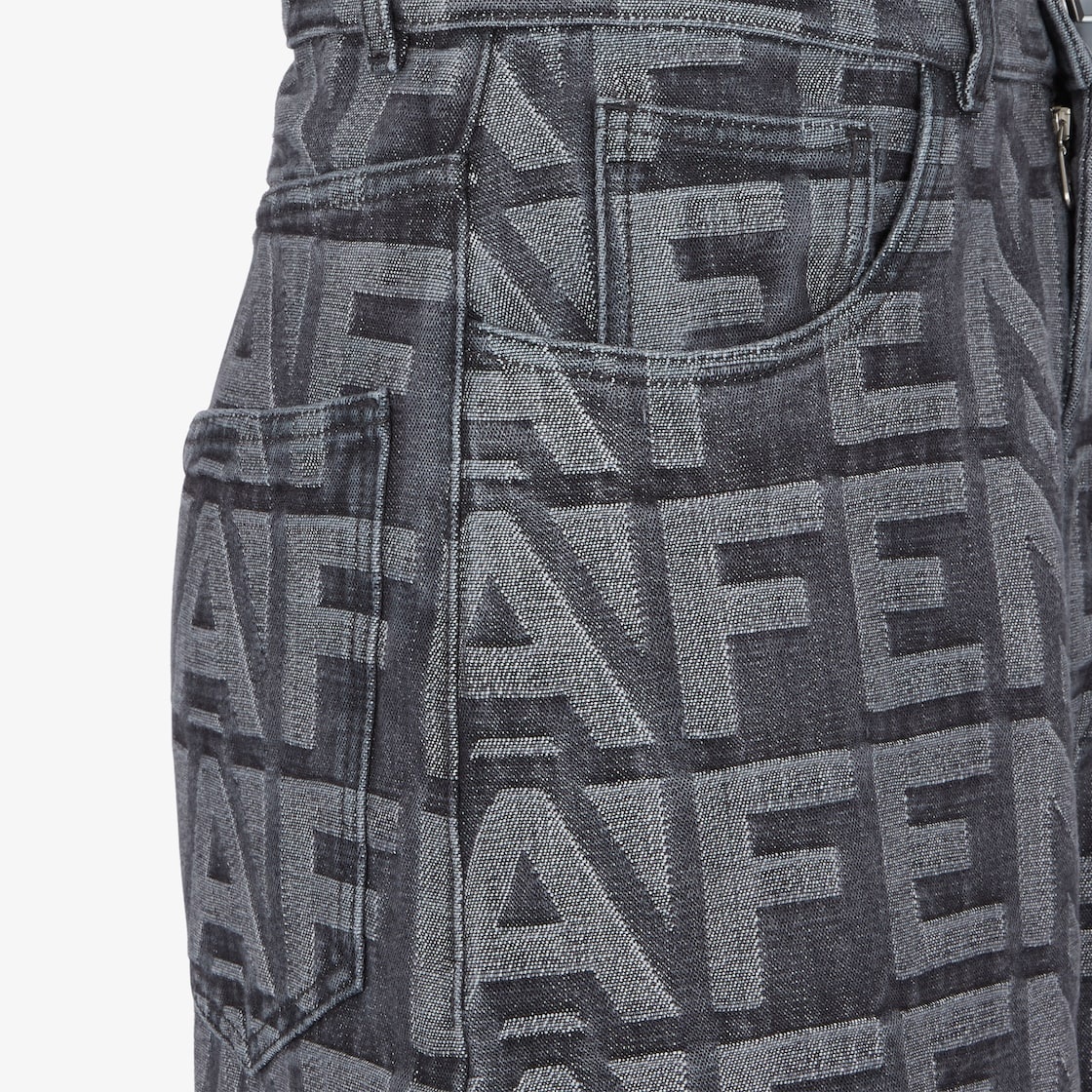 Black denim Fendi Roma Capsule pants - 3