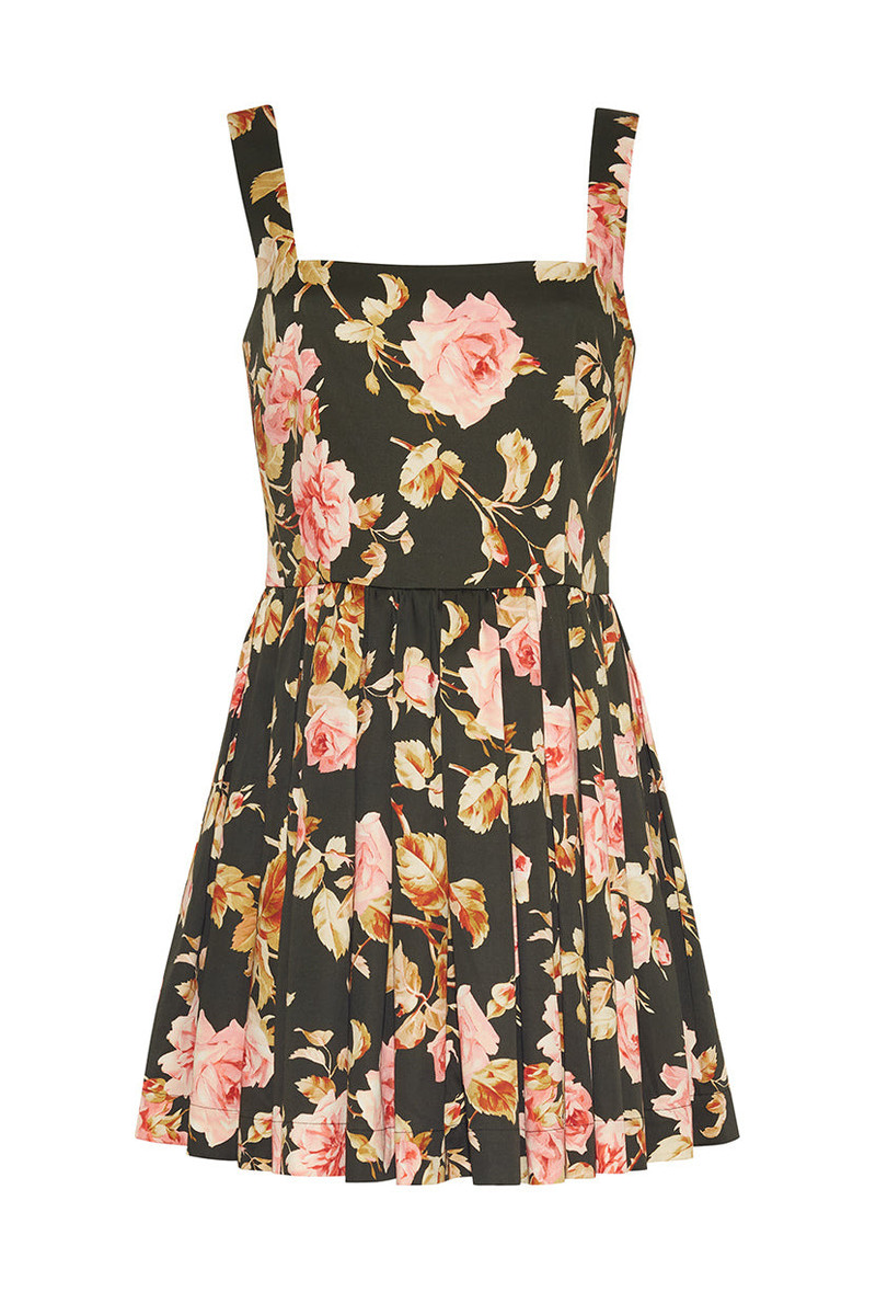 Basil Dress A Fit-and-Flare Mini in a Lush Print of Blooming Roses 1