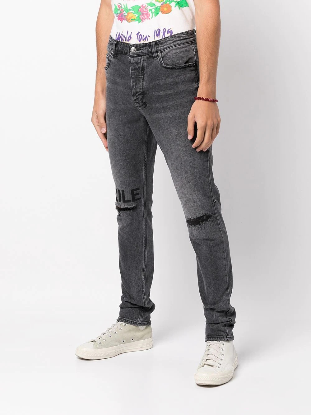 distressed-effect slim-fit jeans - 3