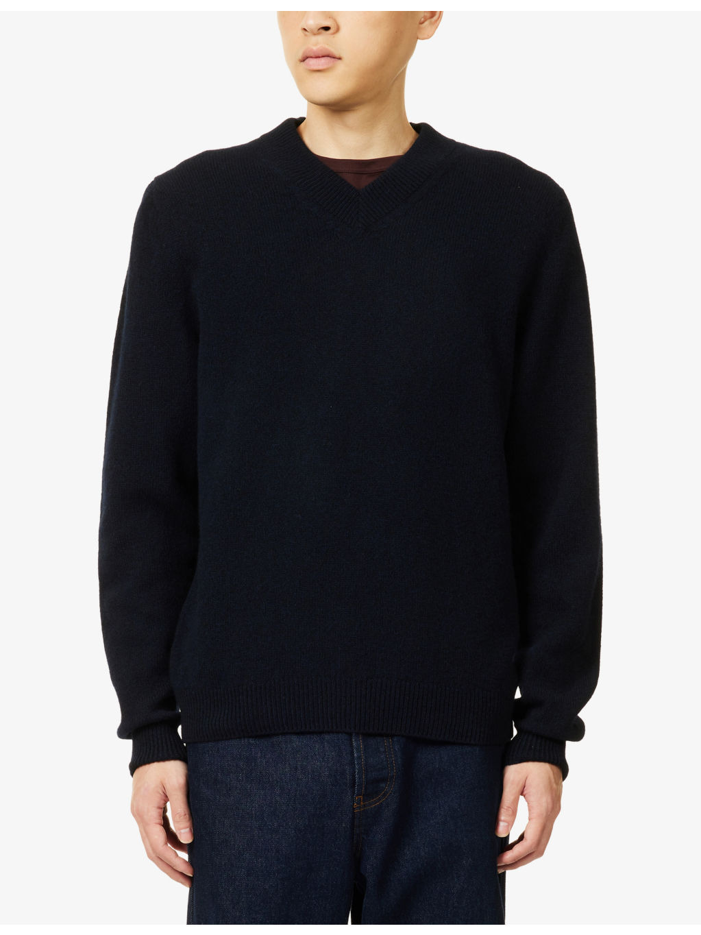 V-Neck Wool Knitted Jumper - 3