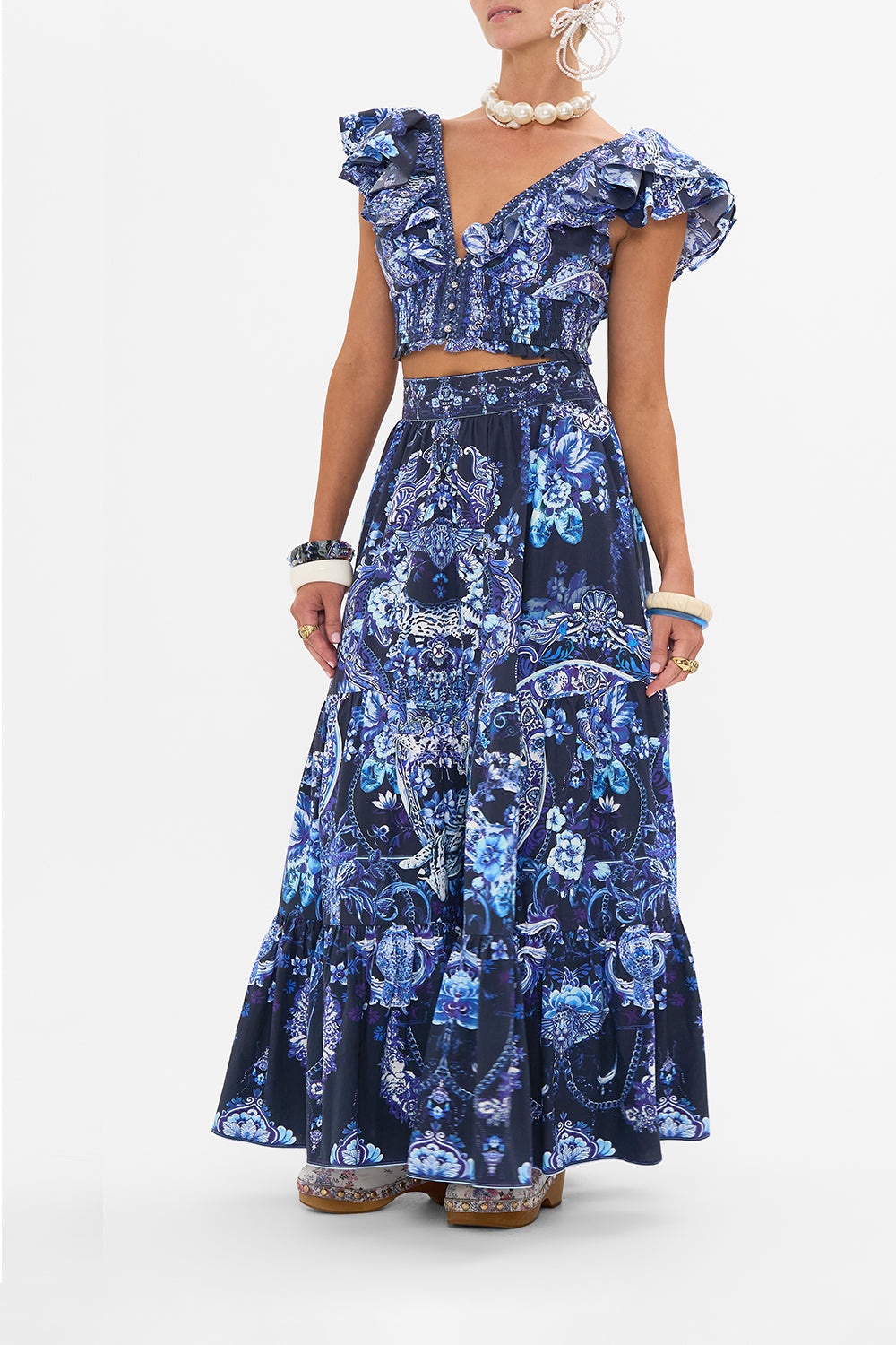 HIGH WAISTED TIERED SKIRT - 4