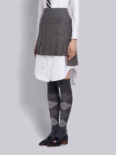 Thom Browne Medium Grey Super 120s Wool Twill Mini Pleated Yoke Skirt outlook