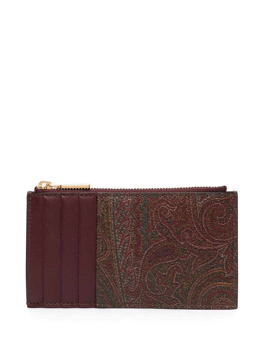 logo-embroidered jacquard leather wallet - 2