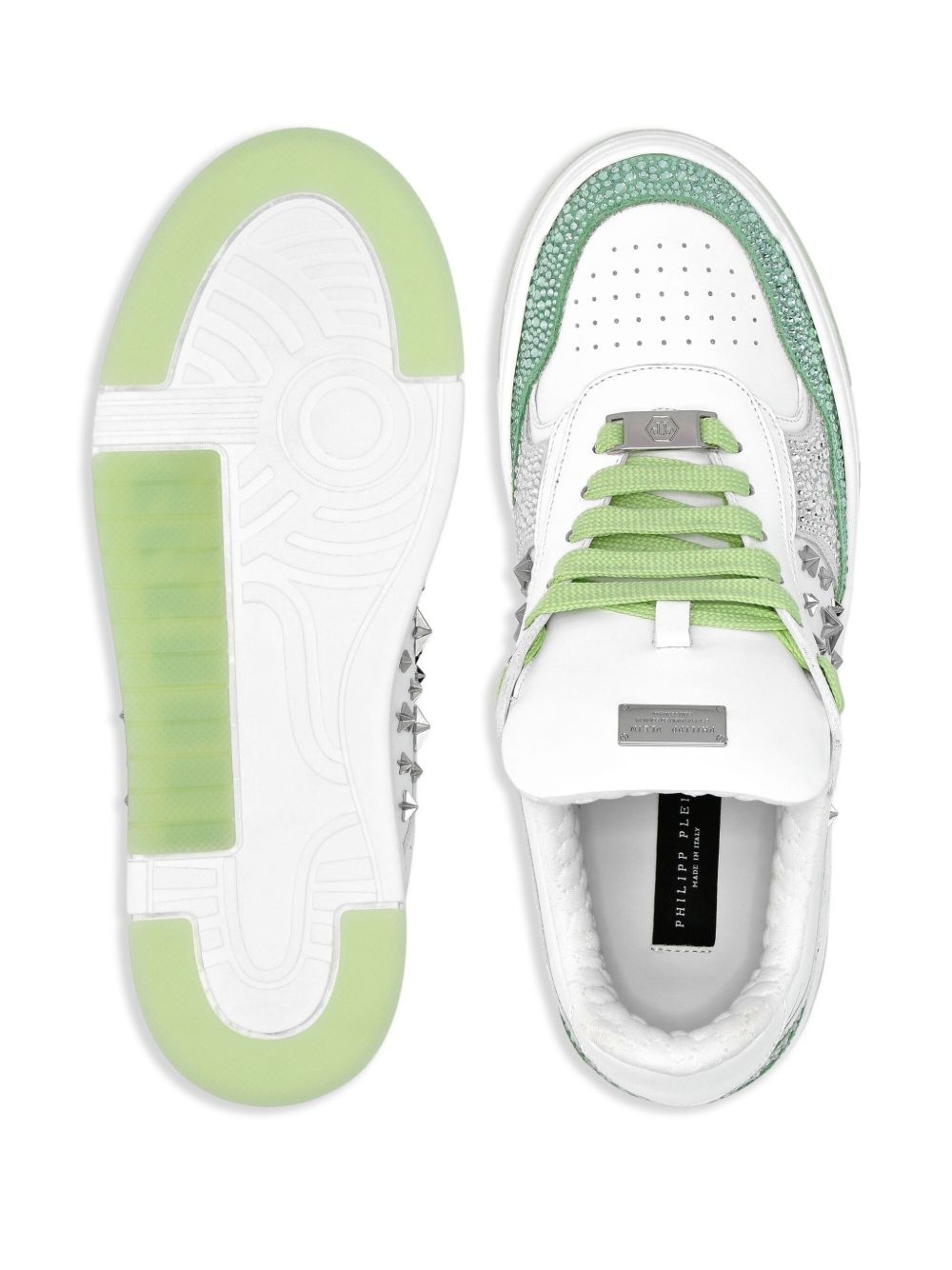 studded leather sneakers - 3