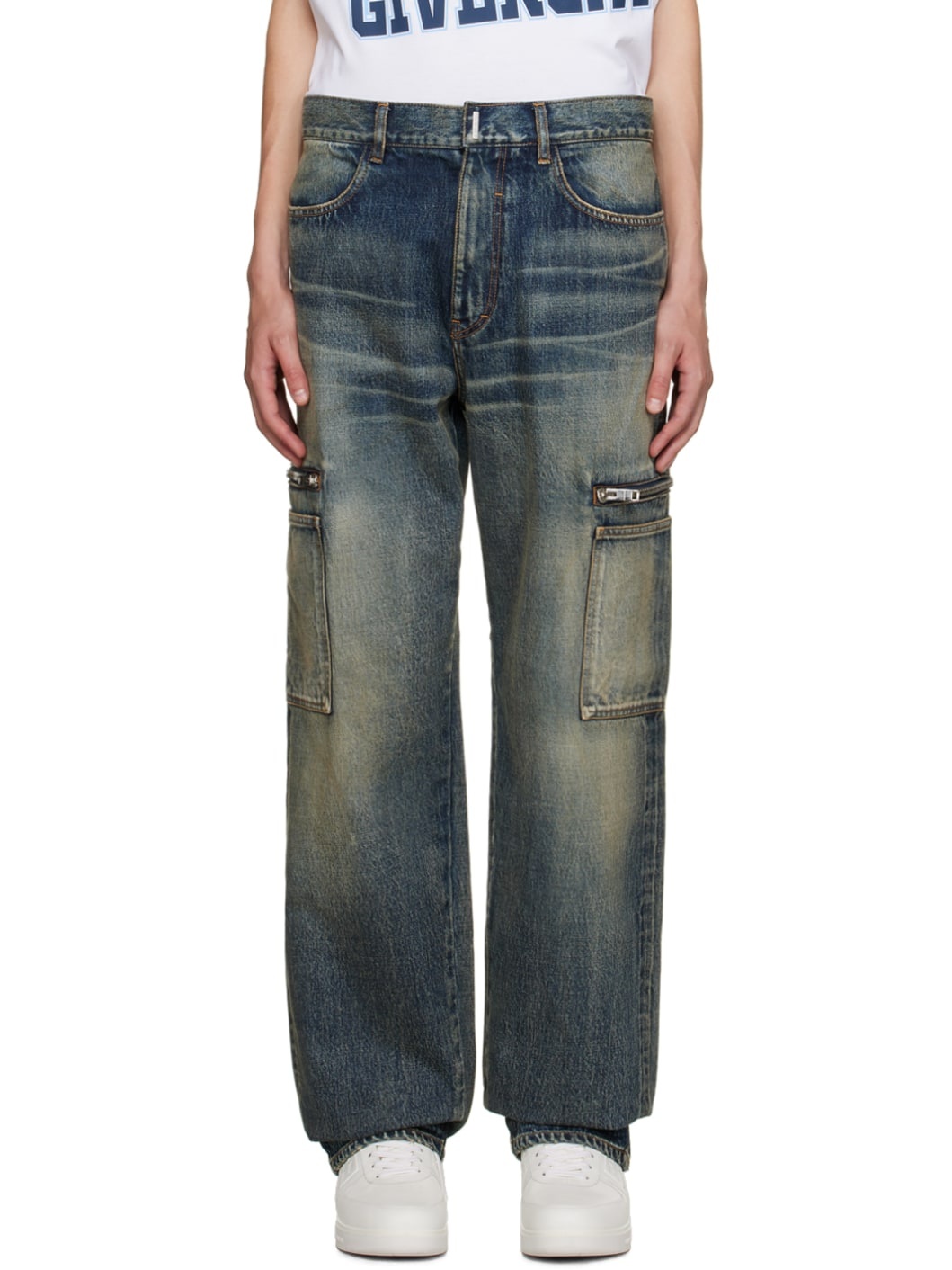 Blue Zip Jeans - 1