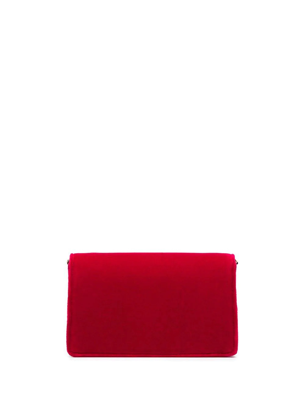 red Broadway velvet crystal G shoulder bag - 3