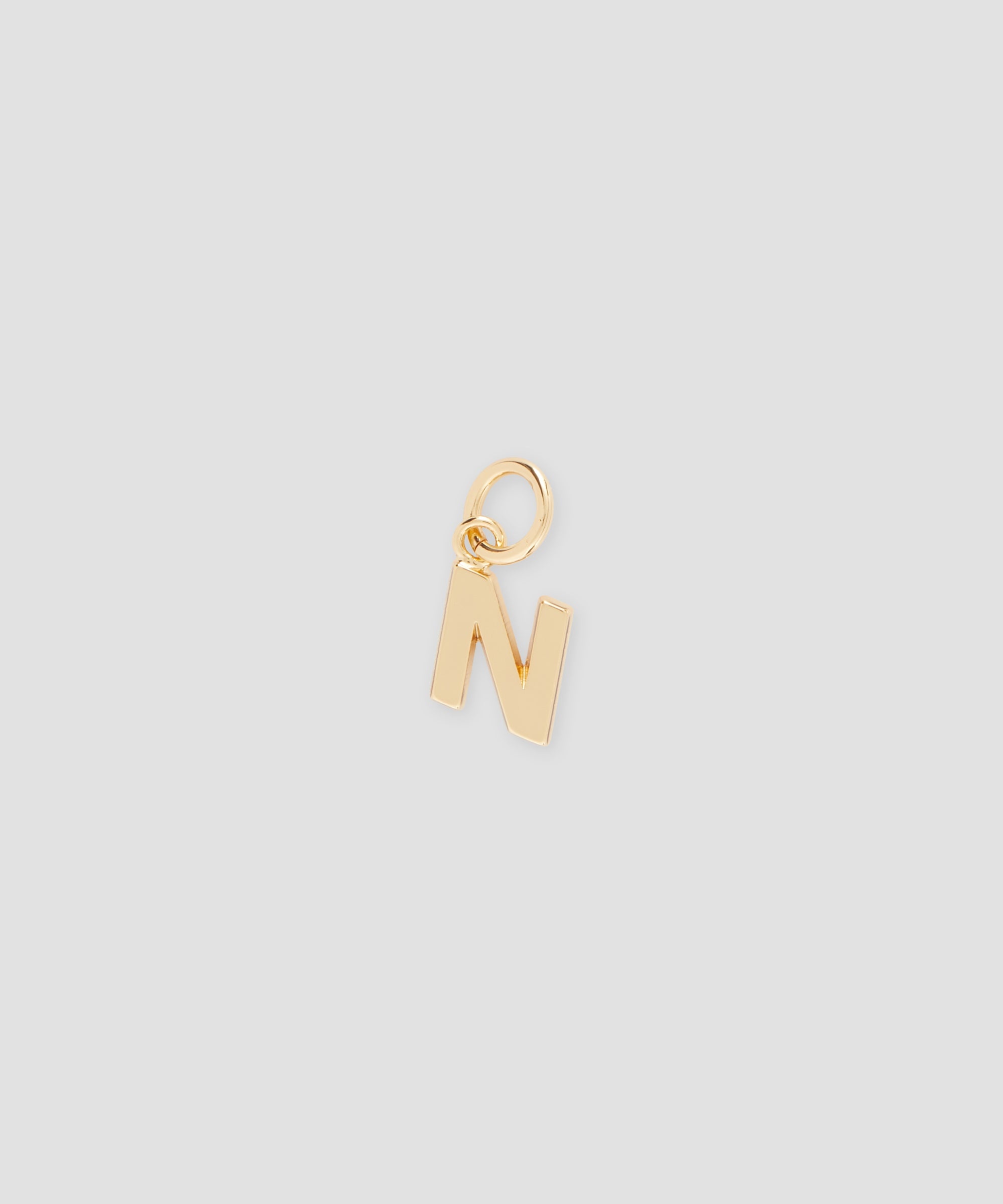Brass letter N charm - 1