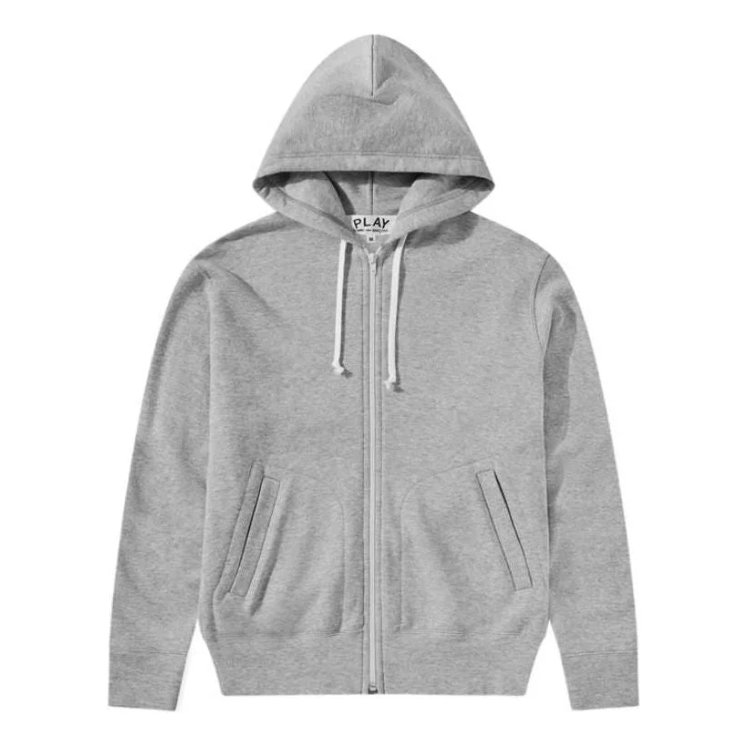 COMME des GARCONS PLAY SS25 Heart Back Emblem Hooded Zip Up 'Grey' AX-T342-051-2 - 1