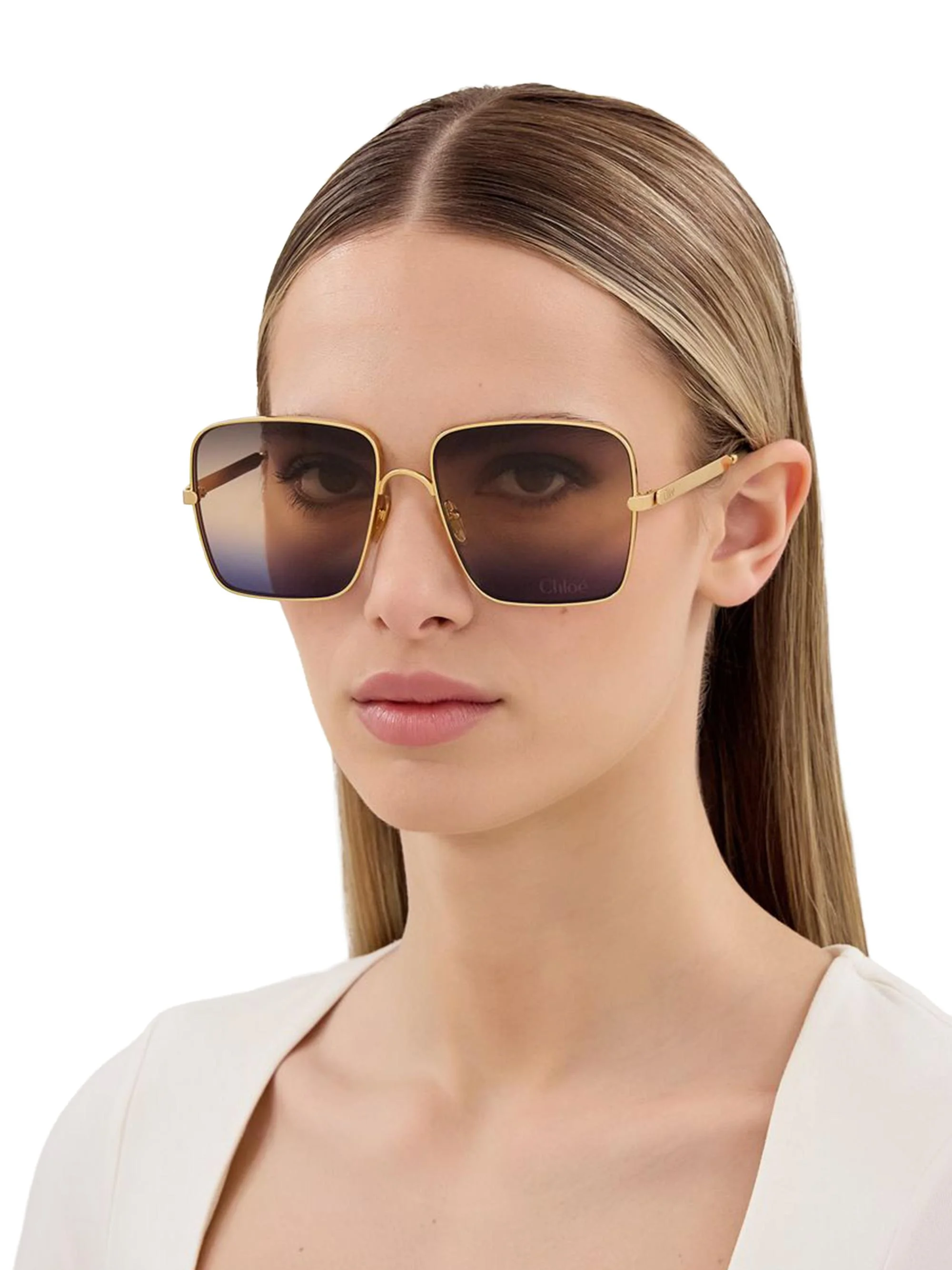Women's Aly Bold 61MM Square Sunglasses - Gold Black - 1