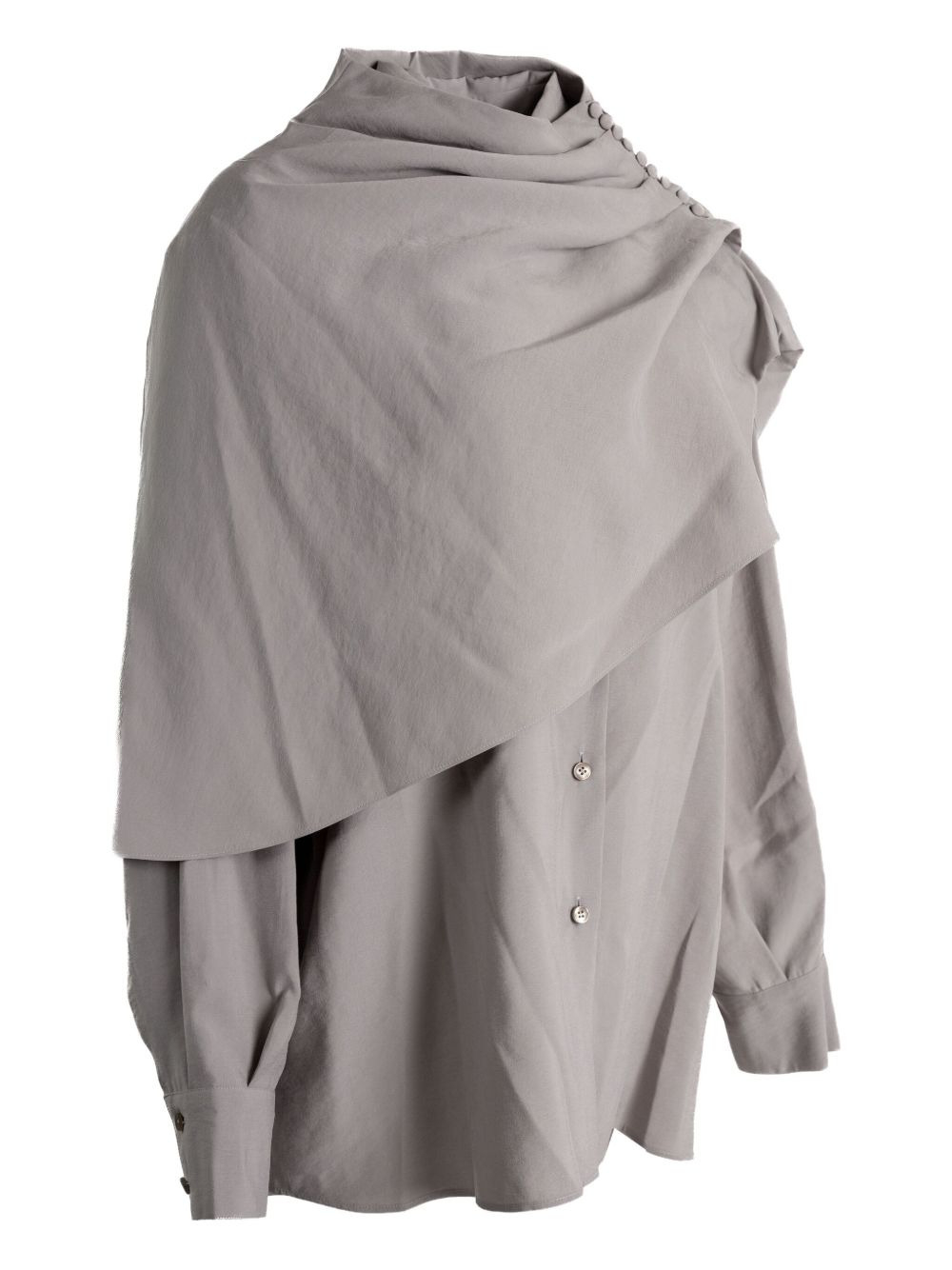 draped-collar shirt - 3