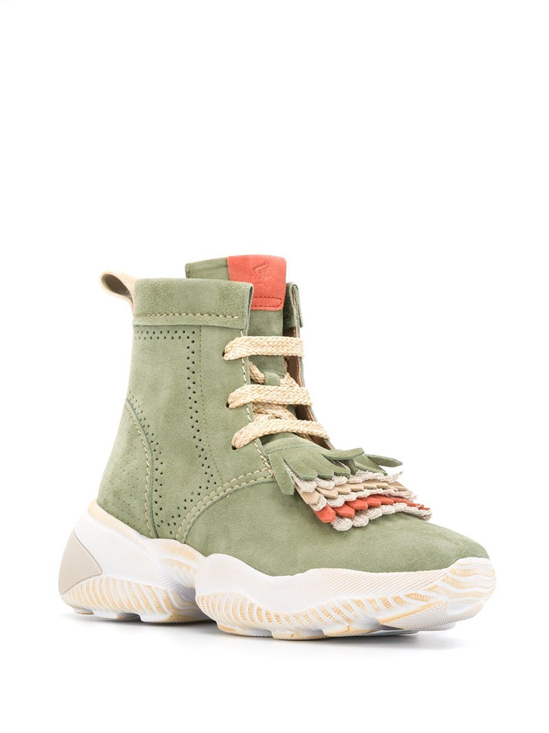 HOGAN fringe-trimmed lace-up boots outlook