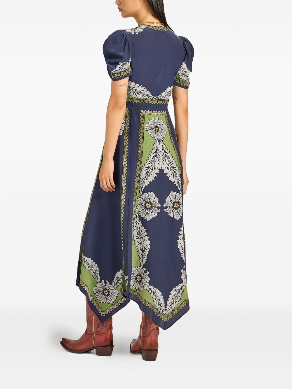 Cherry puff-sleeve dress - 2