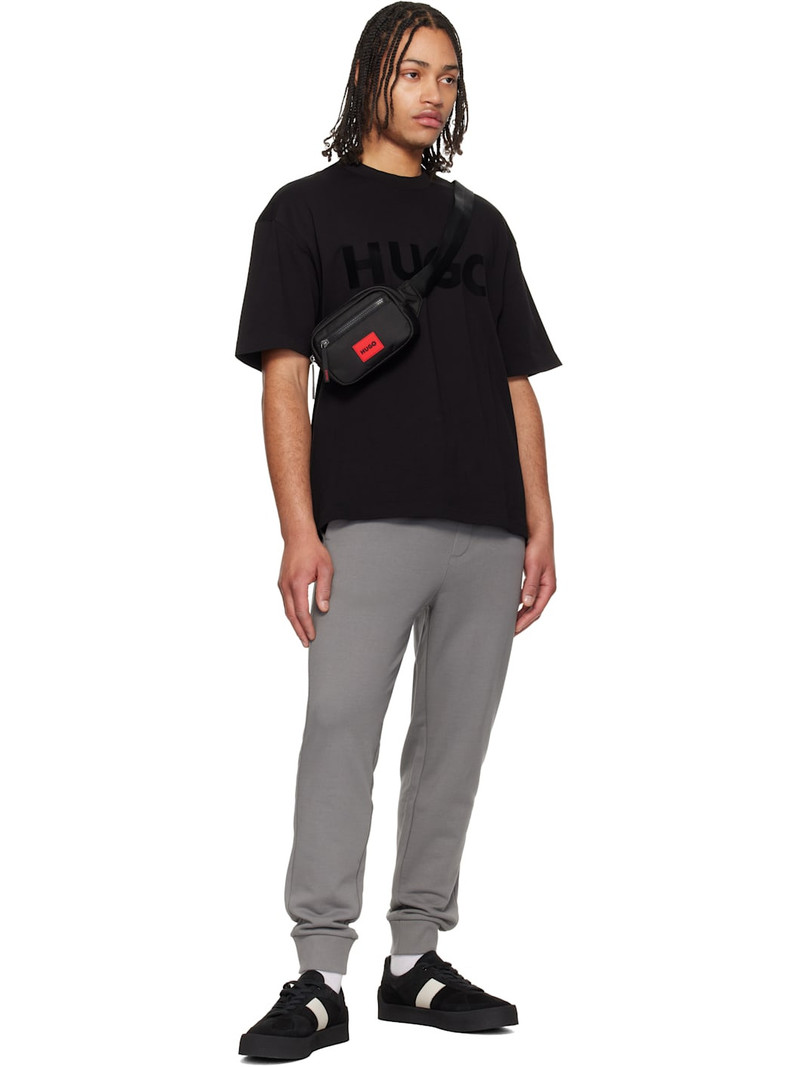 HUGO Black Cotton-Jersey Logo T-shirt outlook