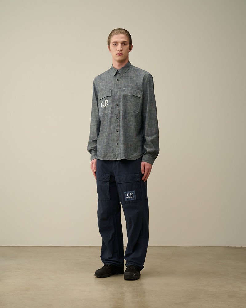 Chambray Long Sleeved Logo Shirt 6