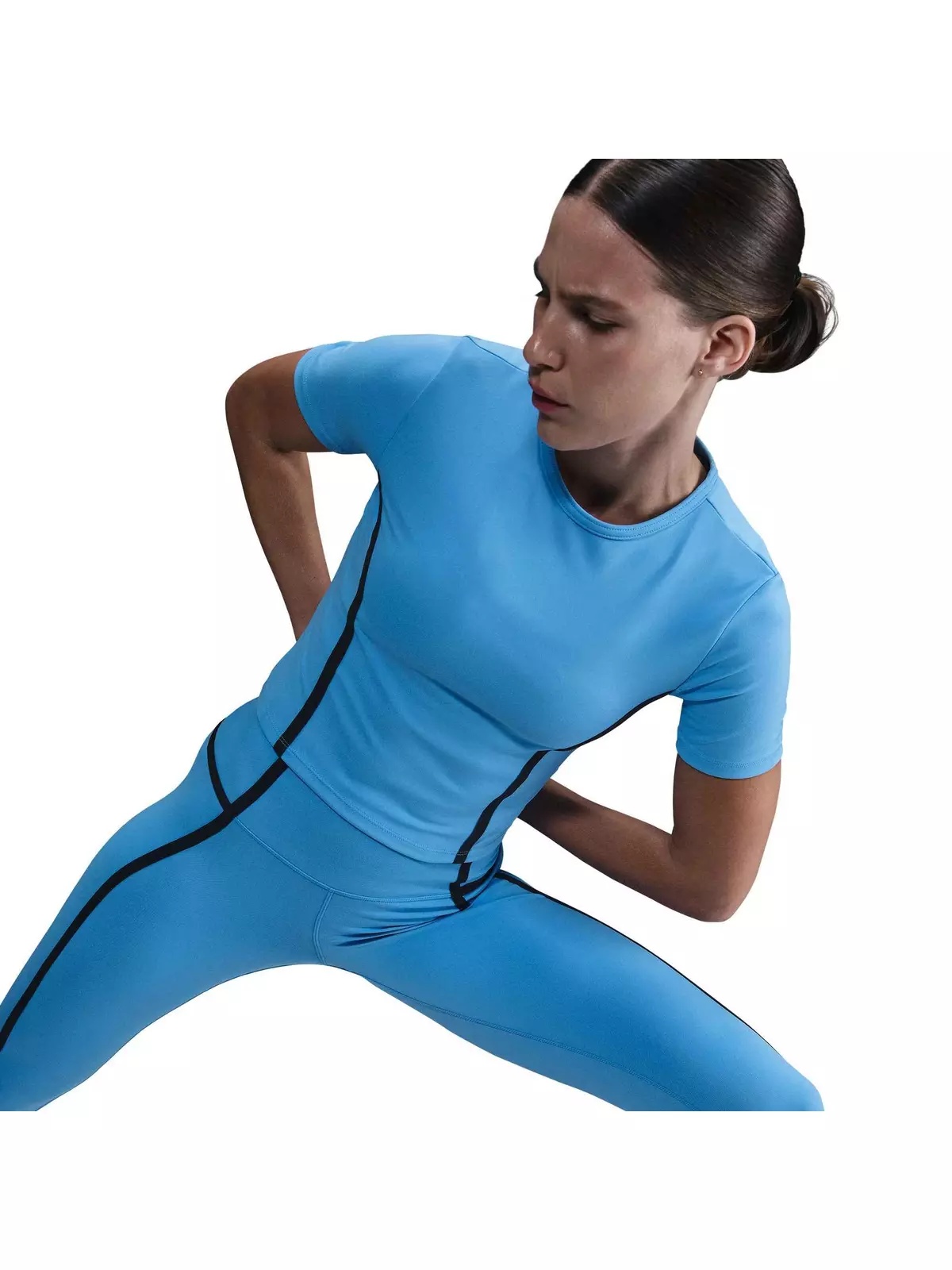Women's One Fitted Dri-FIT Short-Sleeve Top-Blue - 3
