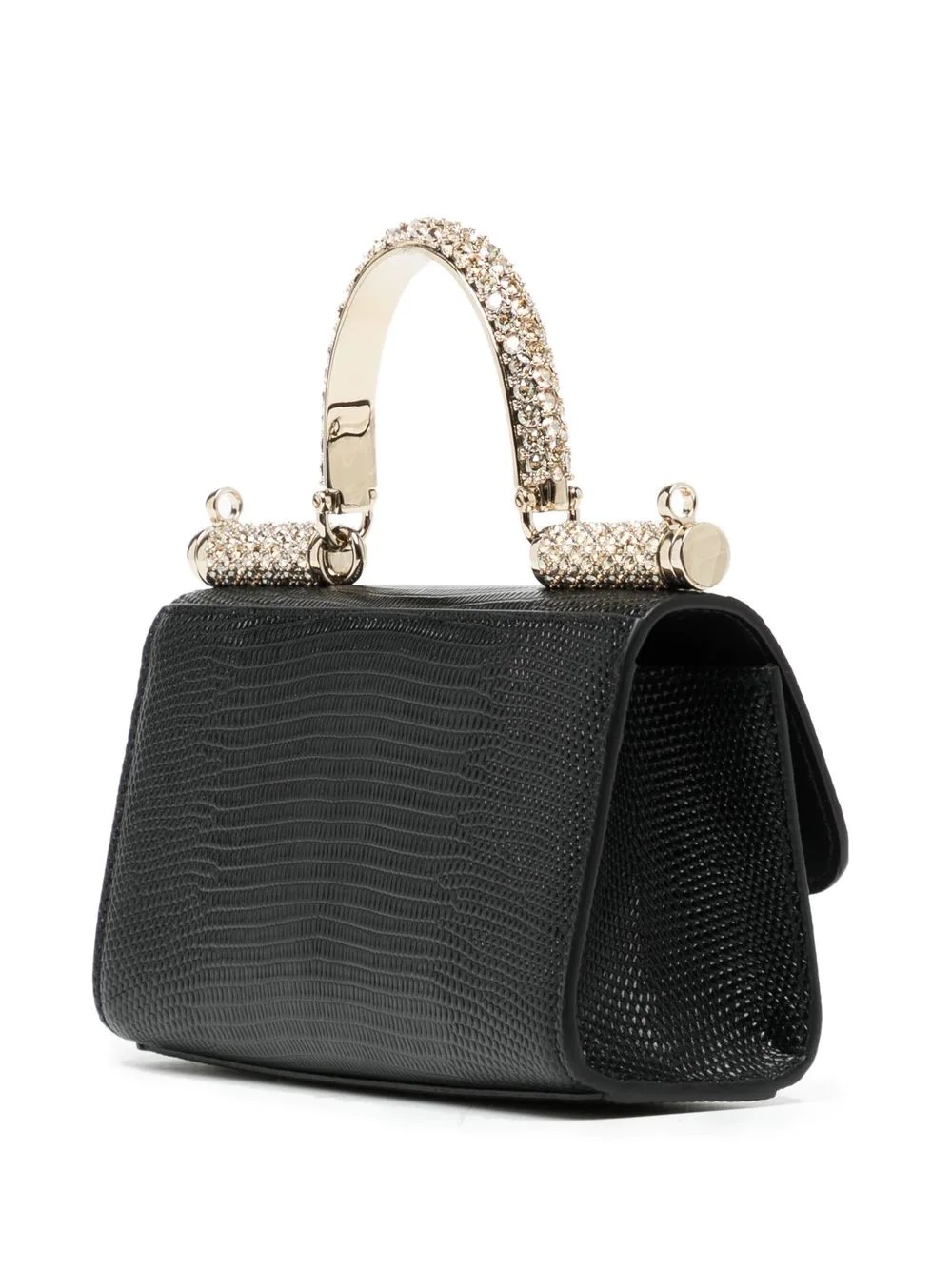 logo-plaque croc effect bag - 3