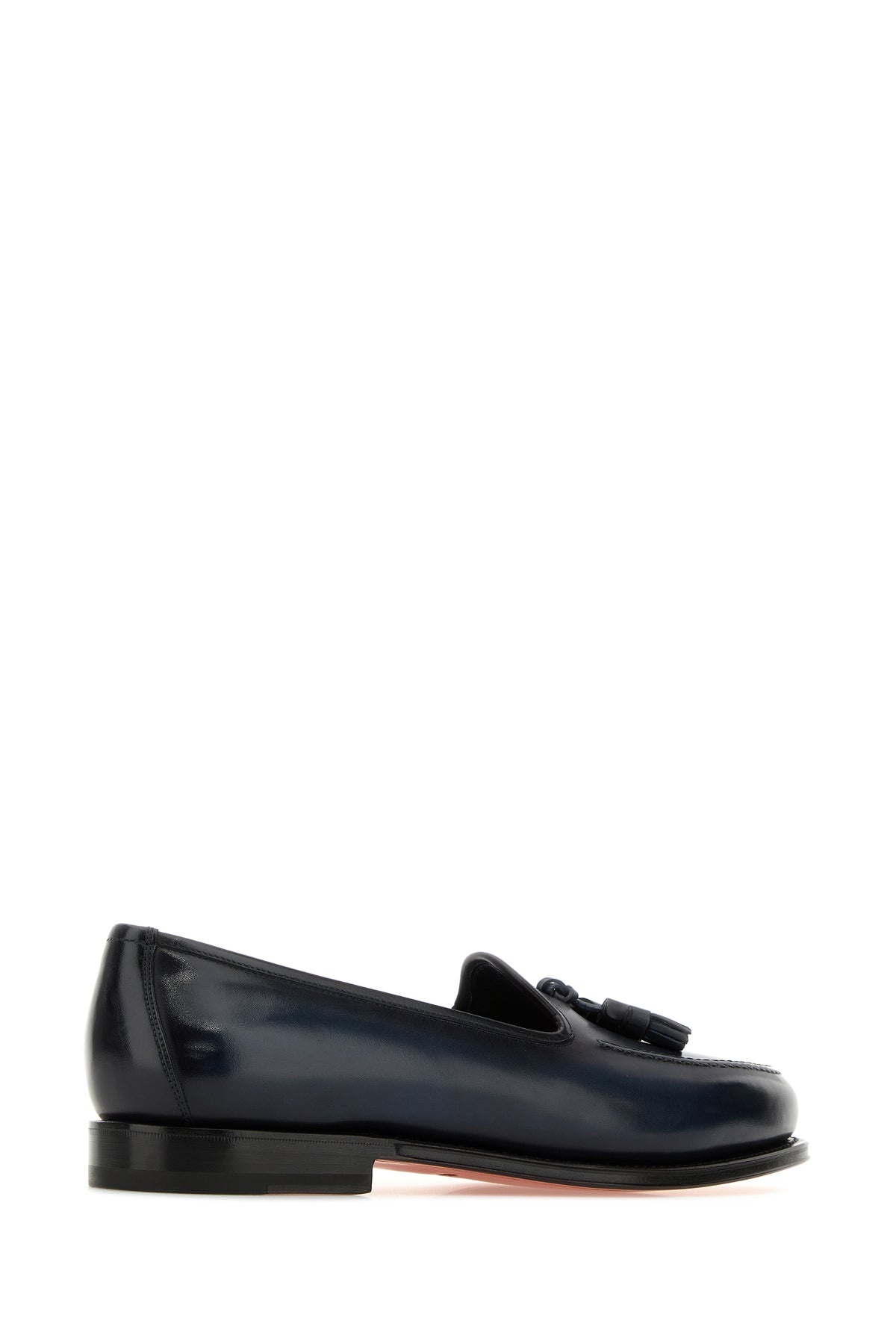 Dark blue leather Andrew loafers - 3