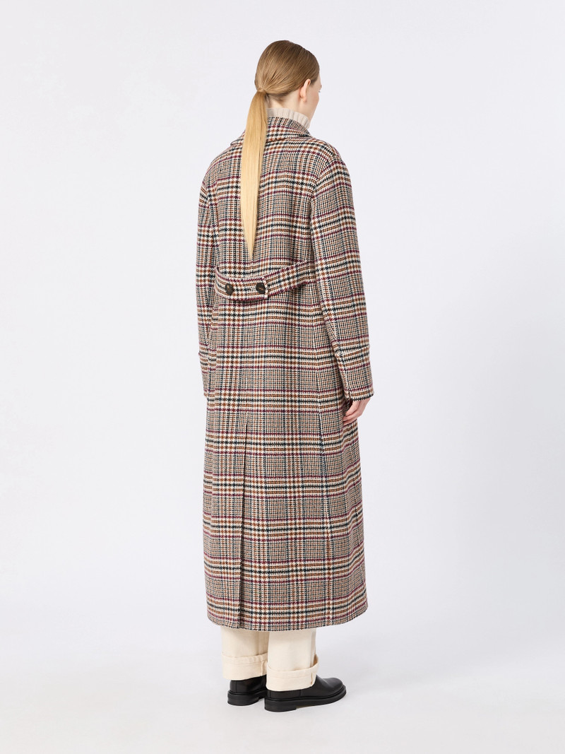 CRISTINA Chequered double wool coat - ULTRAMARINE 4