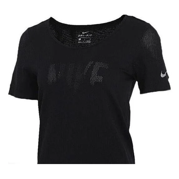 (WMNS) Nike Athleisure Casual Sports Breathable Short Sleeve Black T-Shirt CV9373-010 - 1