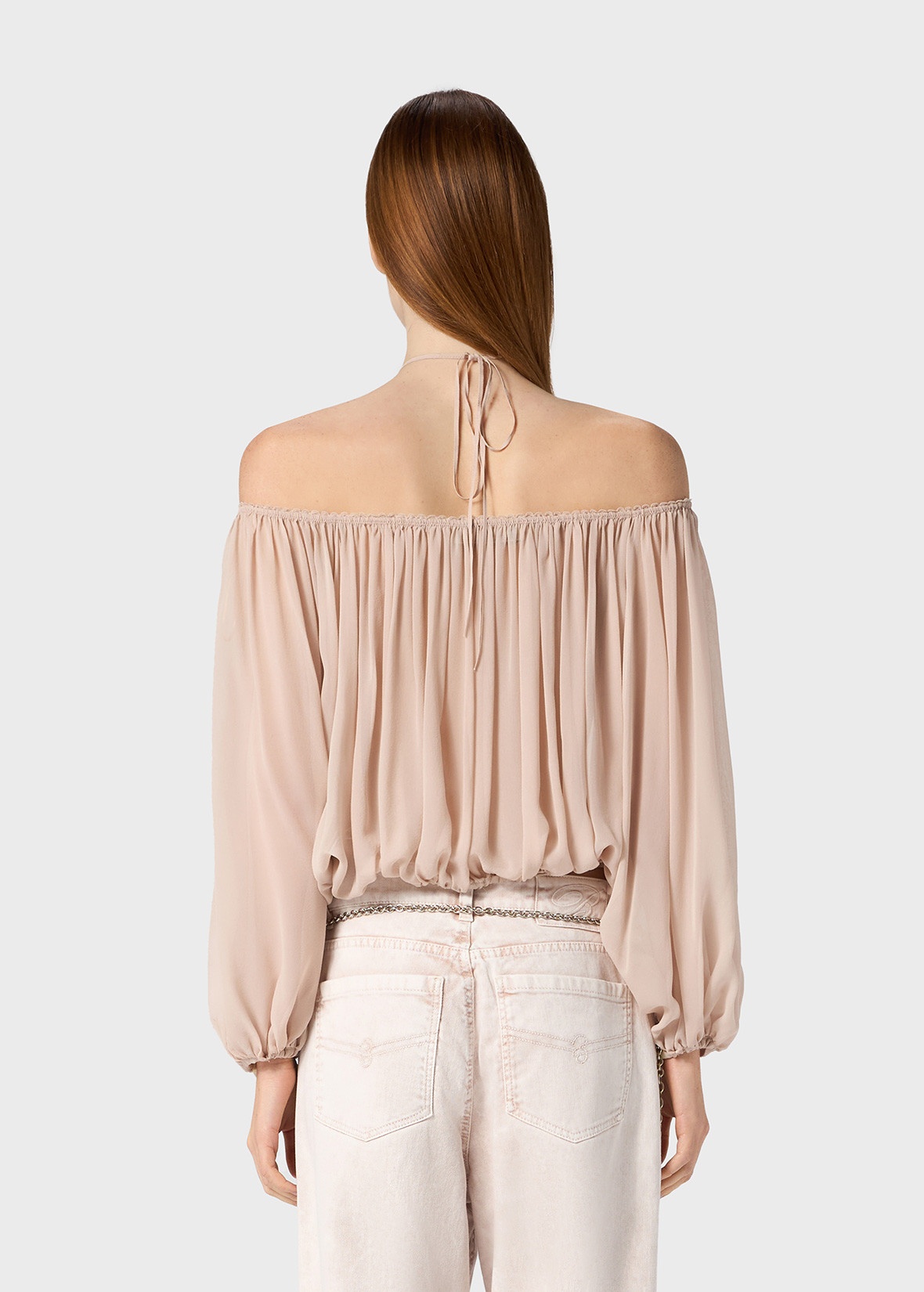 OFF-THE-SHOULDER GEORGETTE BLOUSE - 4