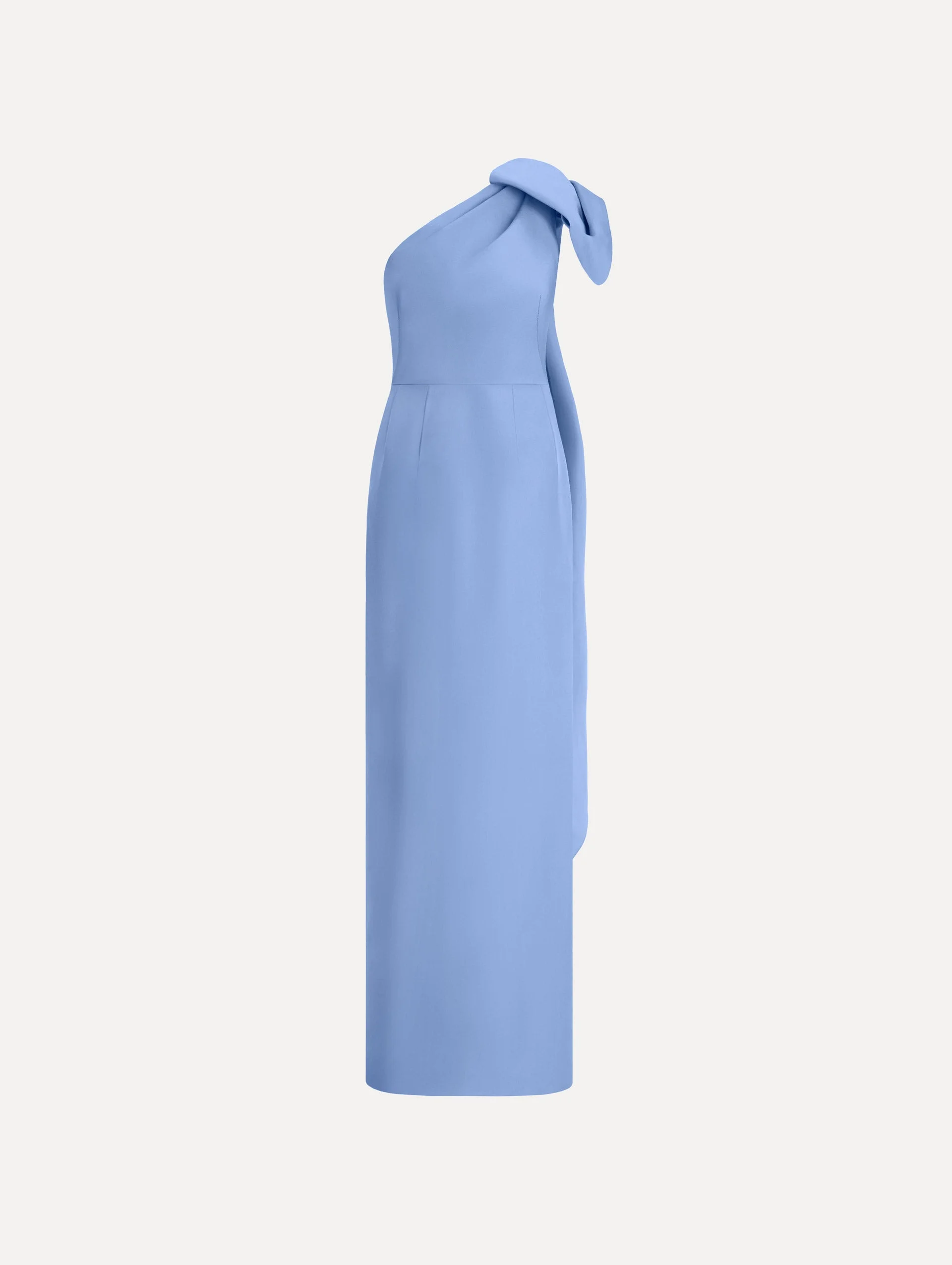 BOW-DETAIL FAILLE COLUMN GOWN - 1