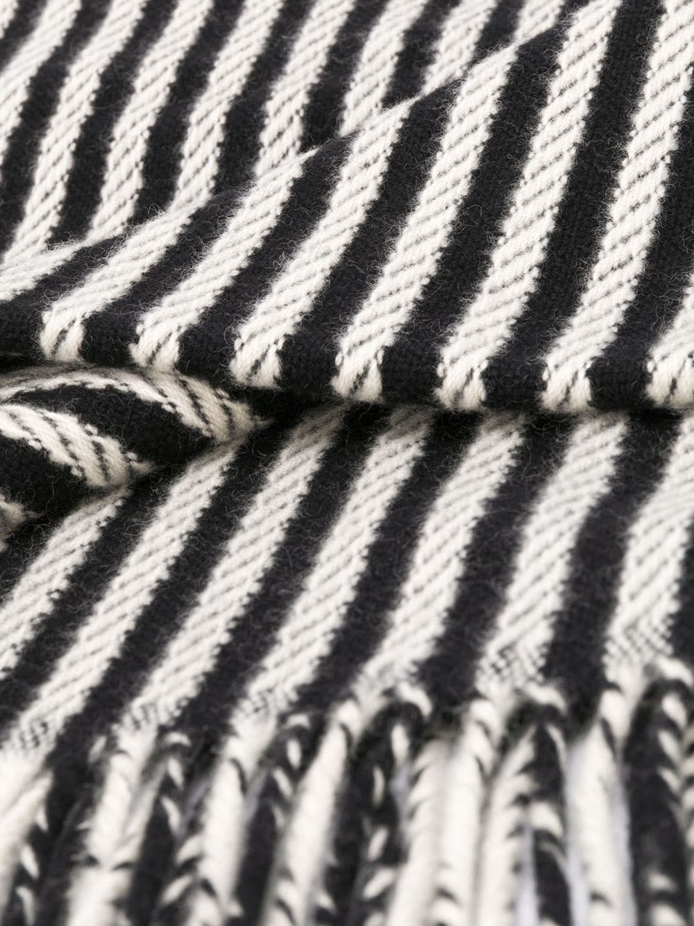 fringed woven stripe scarf - 3