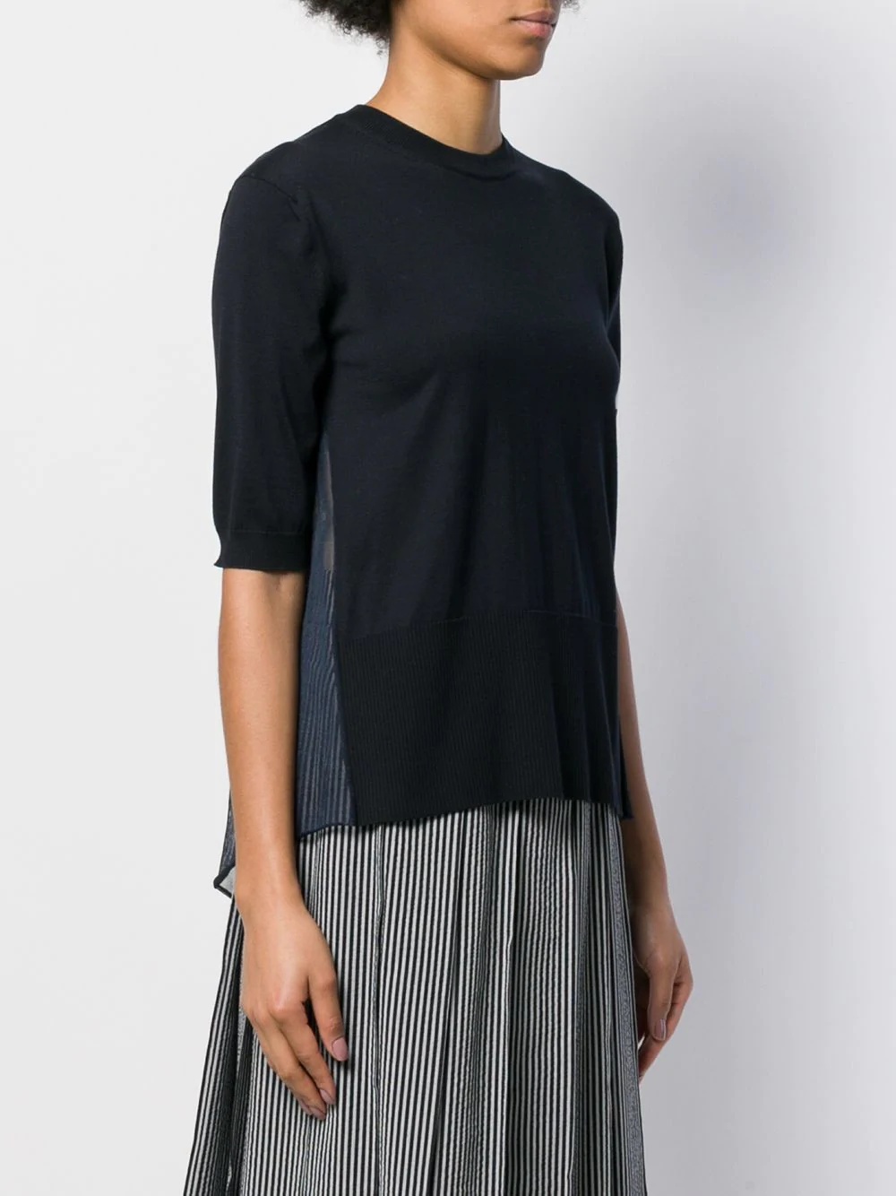 pleated back knitted top - 3