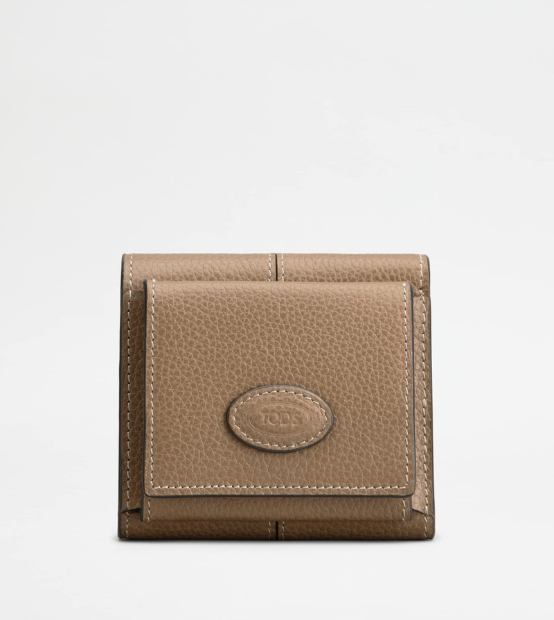 WALLET IN LEATHER - BEIGE 2