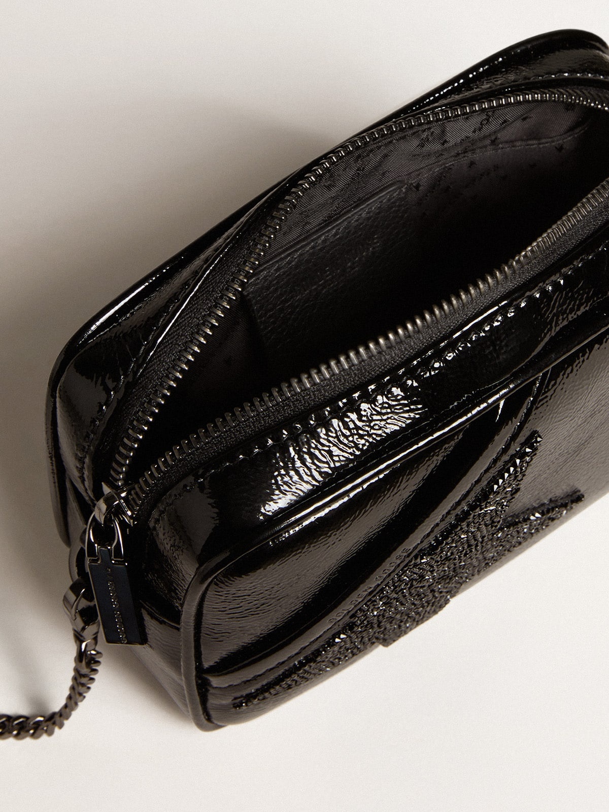 Mini Star Bag in black leather with Swarovski crystal star - 5