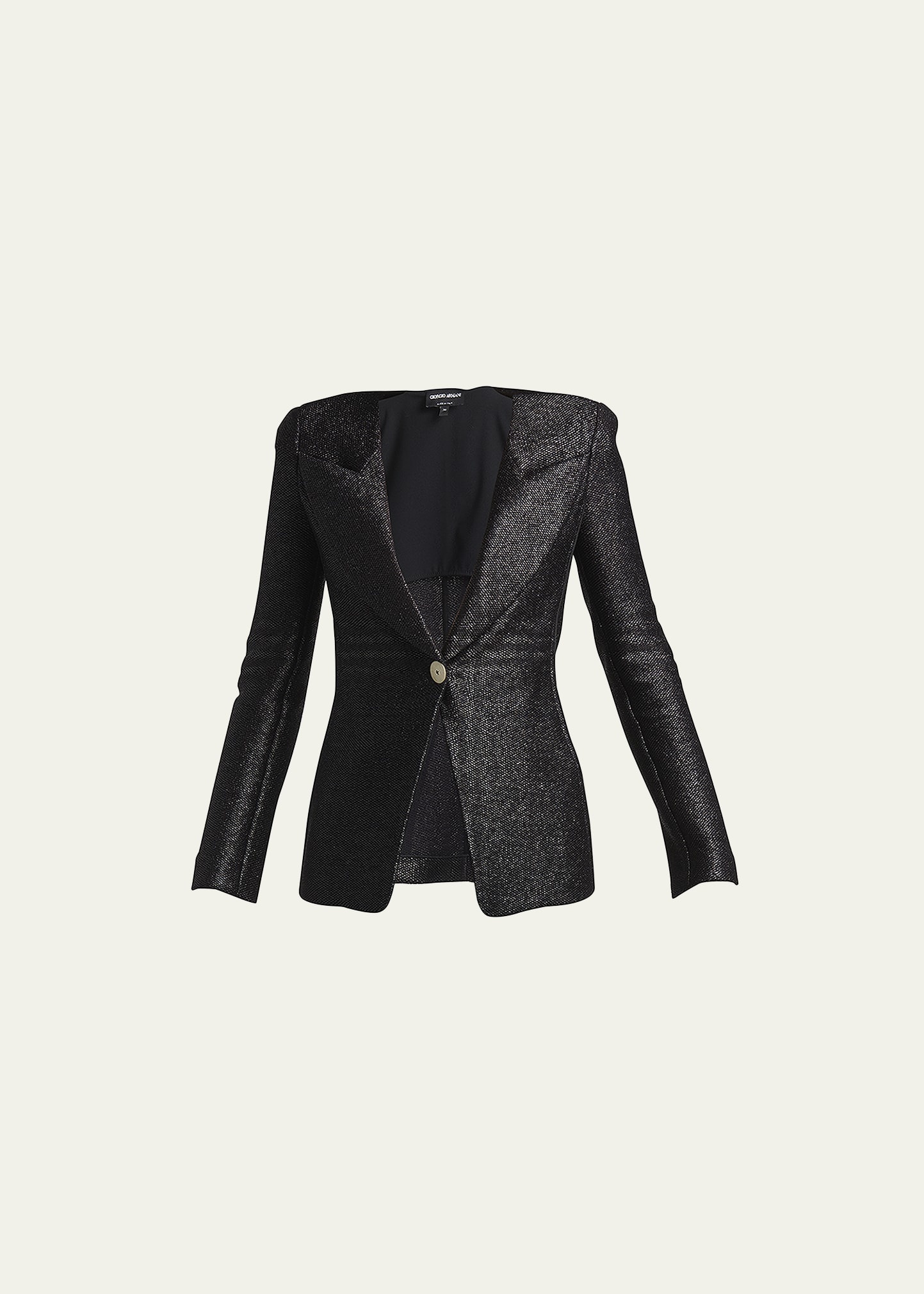 Metallic Rafia Motif Blazer - 1