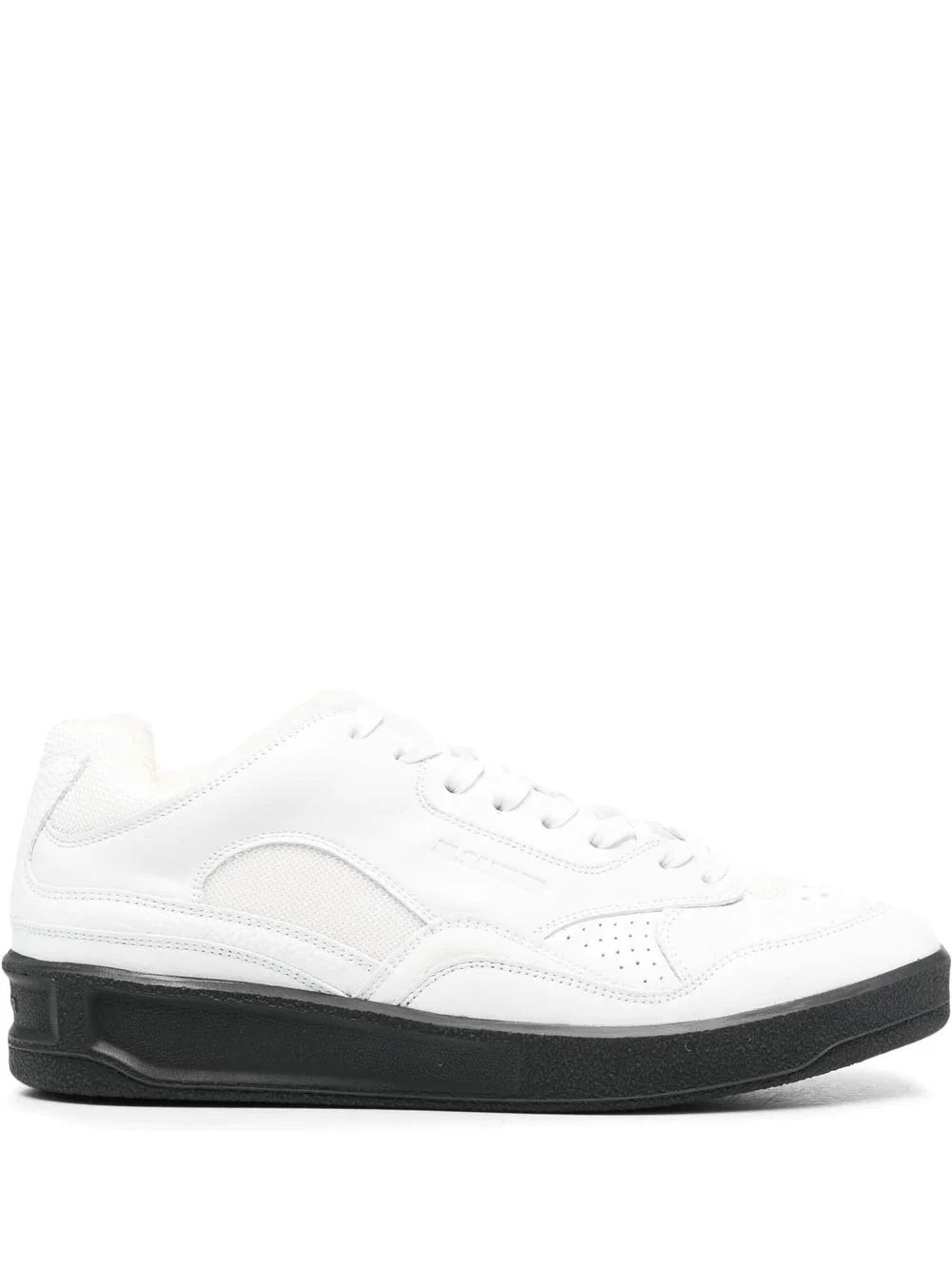 panelled low-top leather sneakers - 1