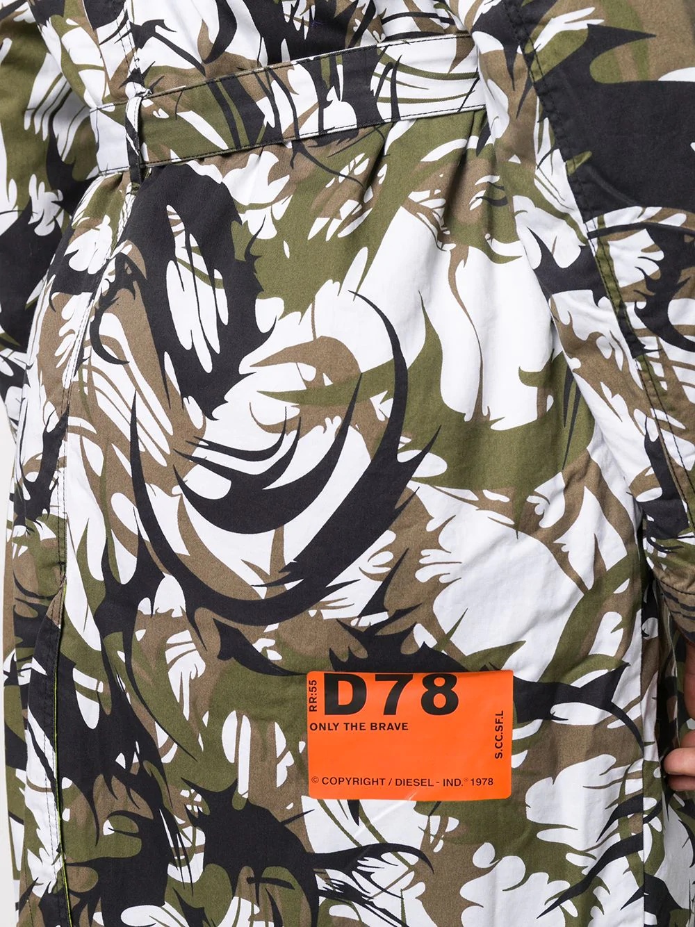 camouflage print hooded coat - 5