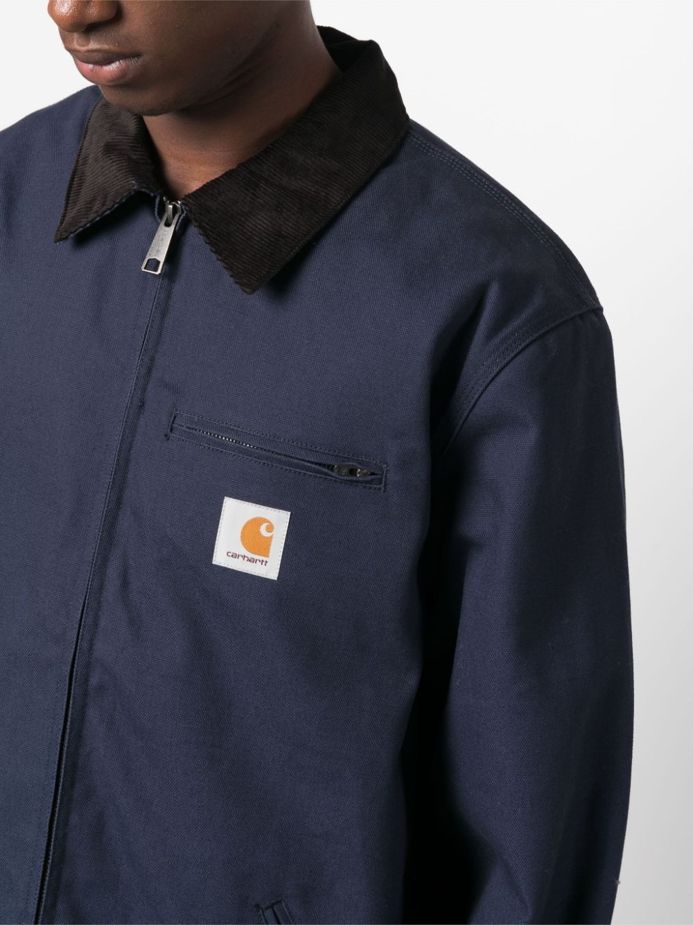 logo-patch shirt jacket - 5