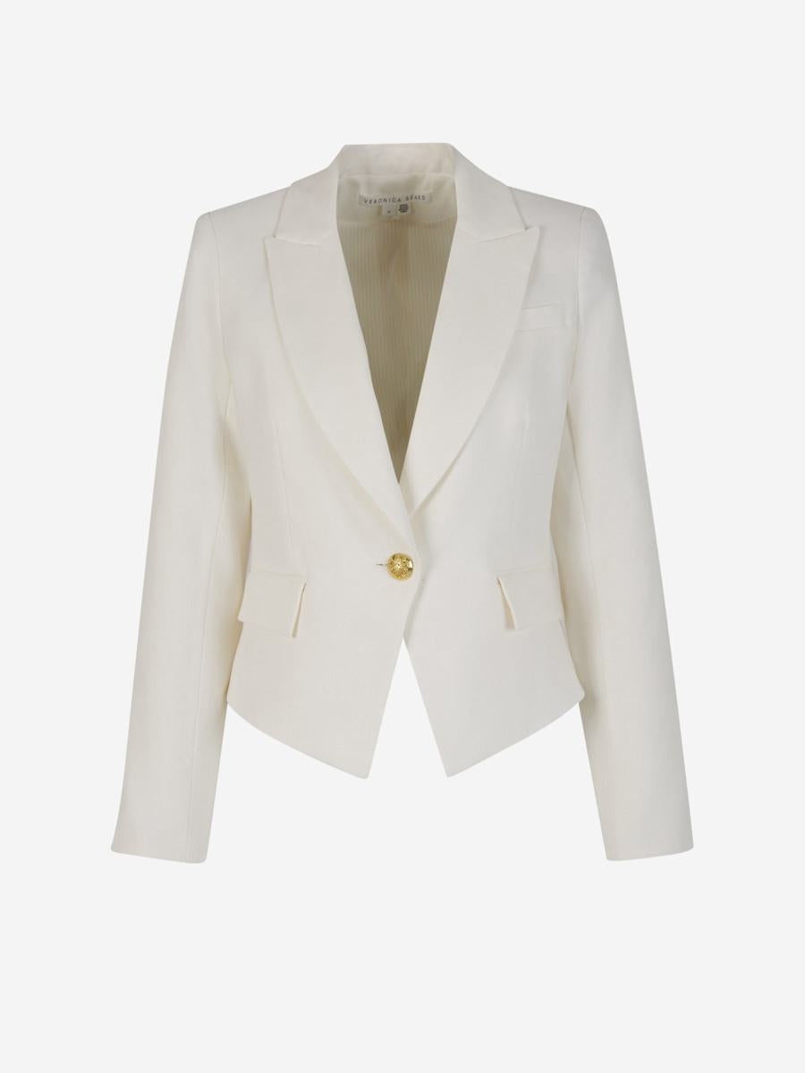 Veronica Beard Asymmetrical Linen Blazer - 1