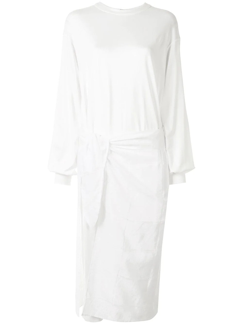 front tie long-sleeved dress 1